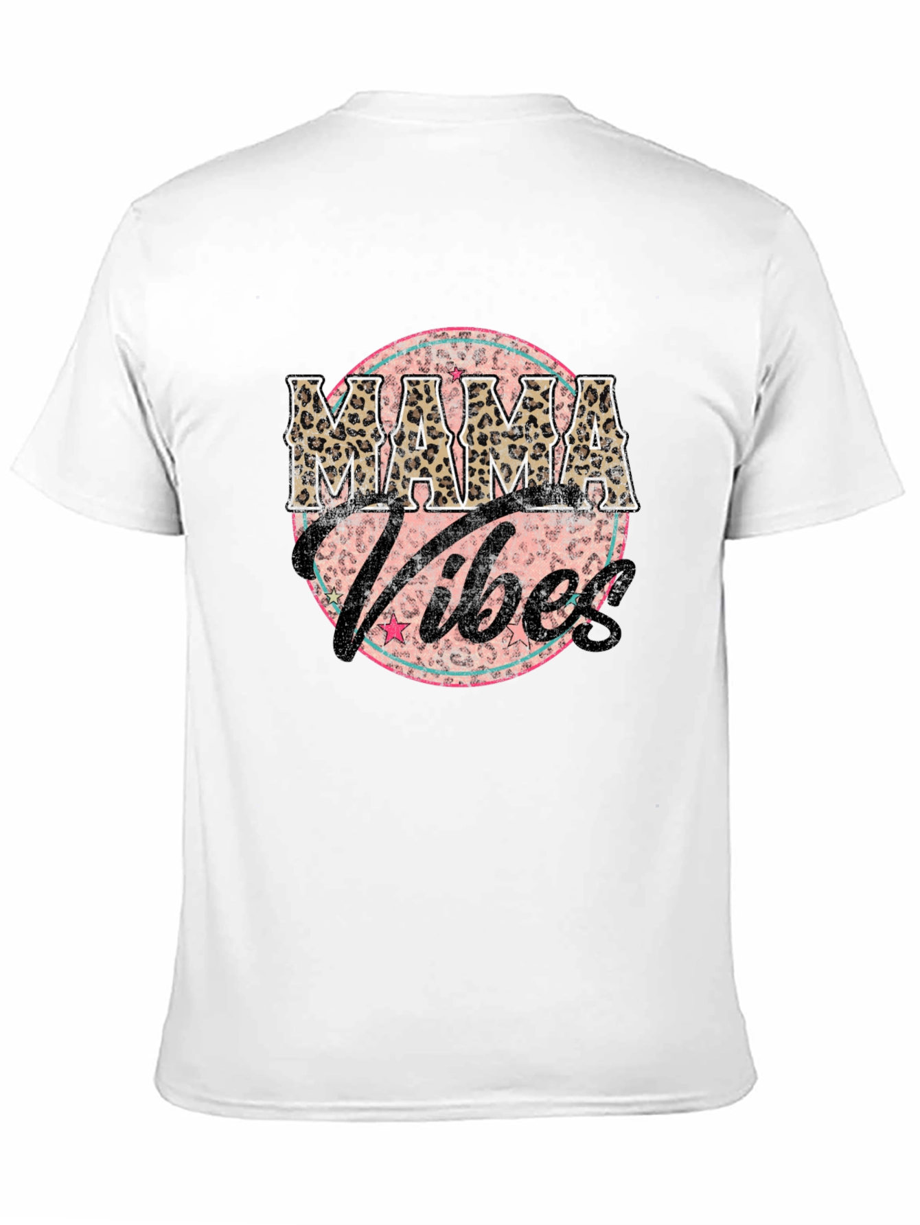 Mama Vibes Graphic Tee - Leopard Print