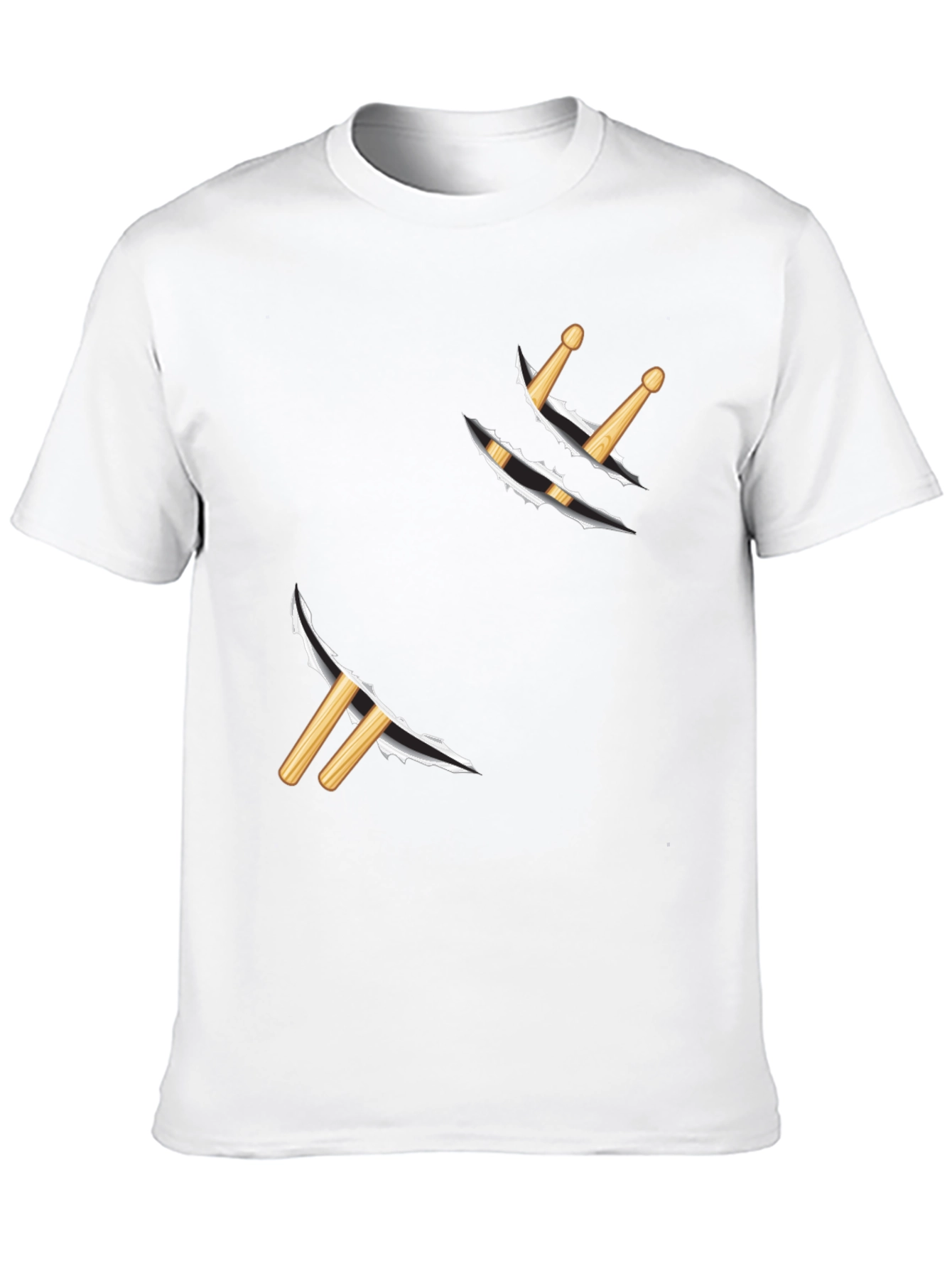 Drum Sticks Ripped T-Shirt