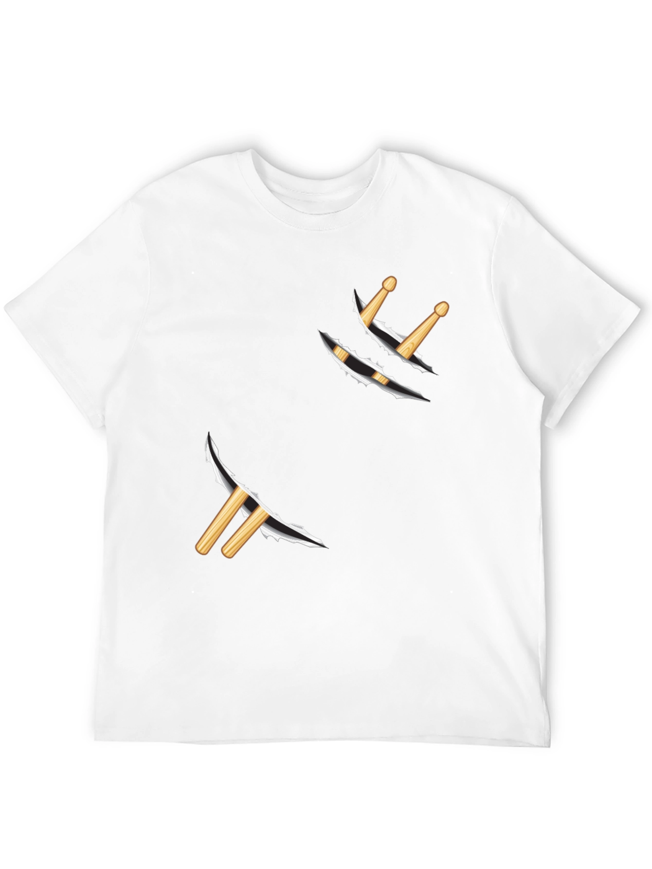 Drum Sticks Ripped T-Shirt