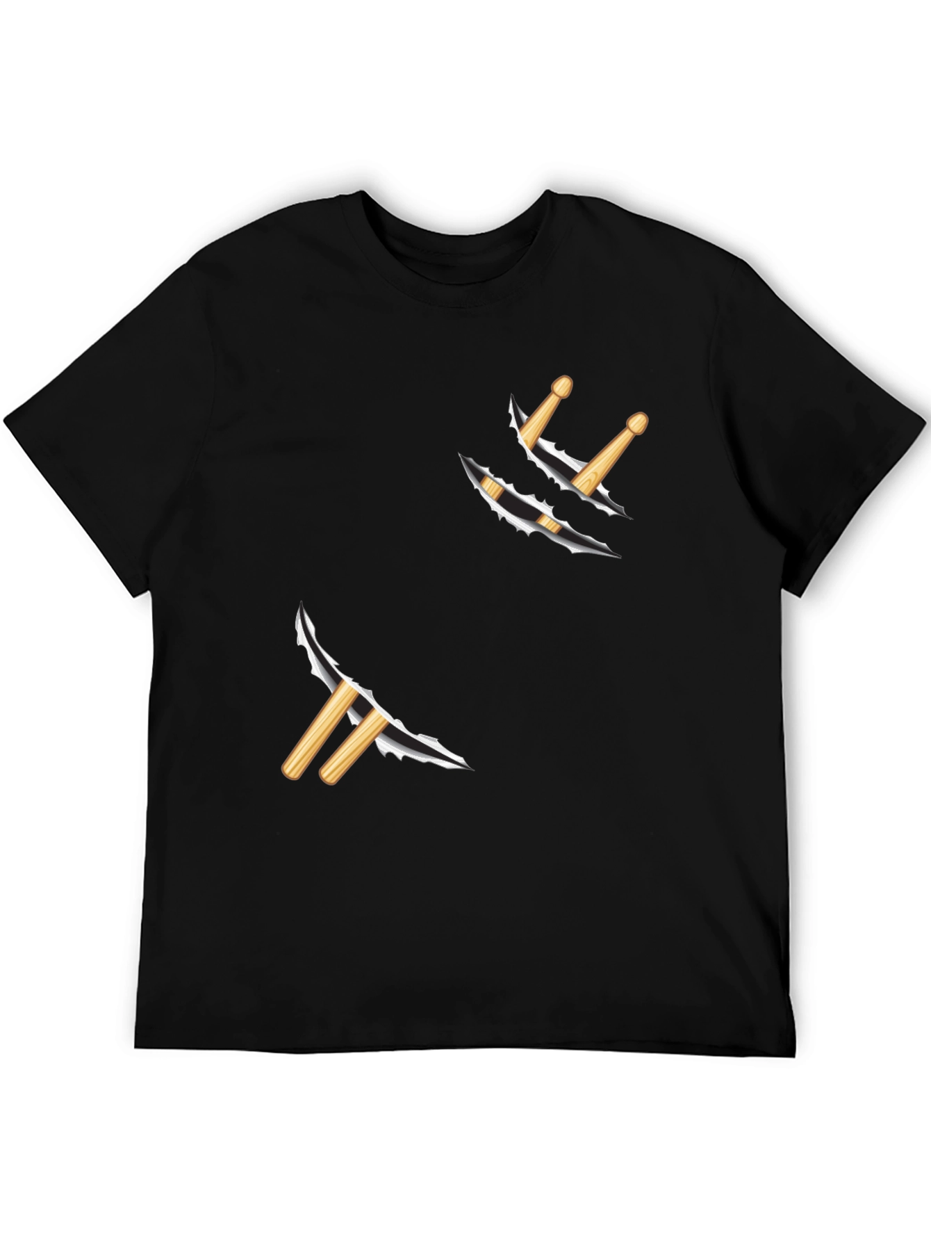 Drum Sticks Ripped T-Shirt