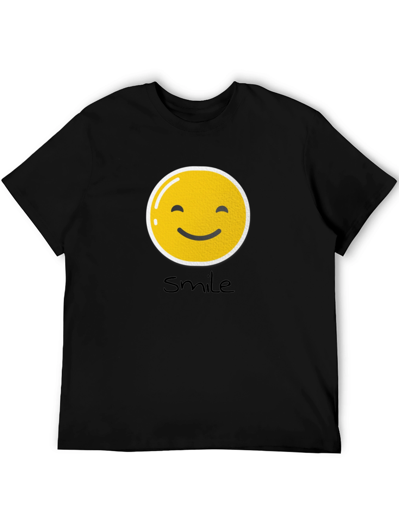 Smile Emoji Graphic Black T-Shirt