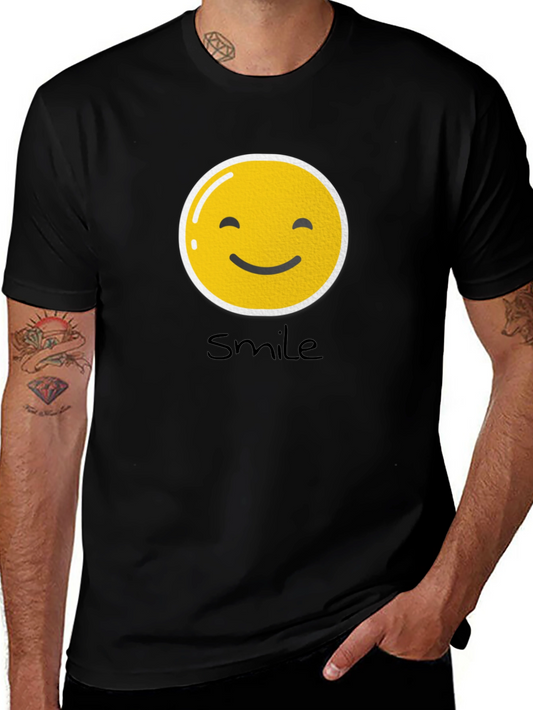 Smile Emoji Graphic Black T-Shirt