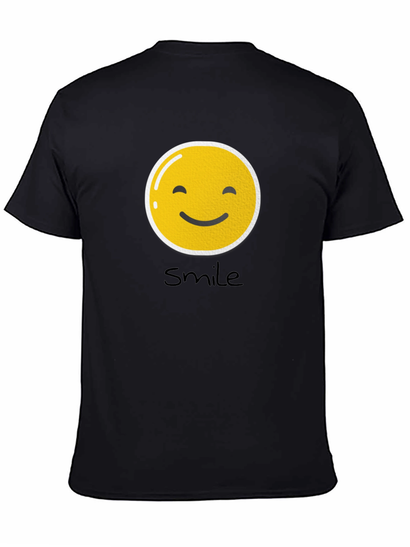 Smile Emoji Graphic Black T-Shirt