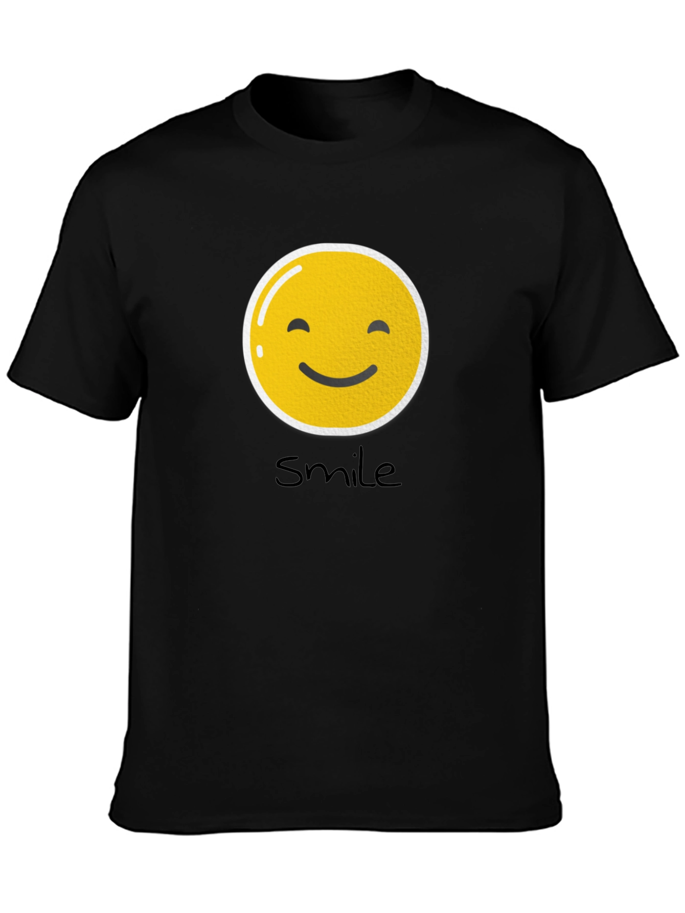 Smile Emoji Graphic Black T-Shirt
