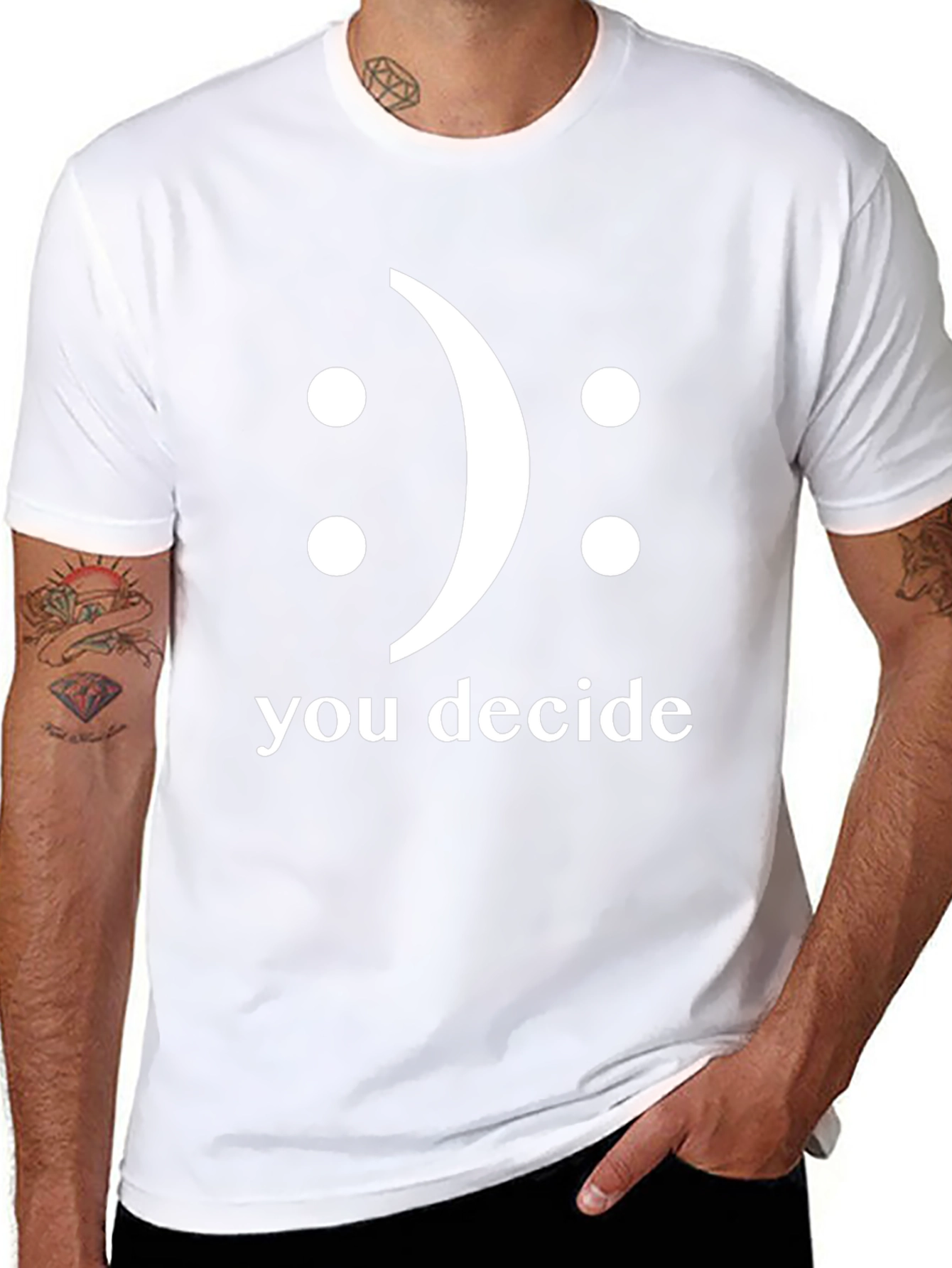 You Decide T-Shirt - Smiley Face Graphic Tee