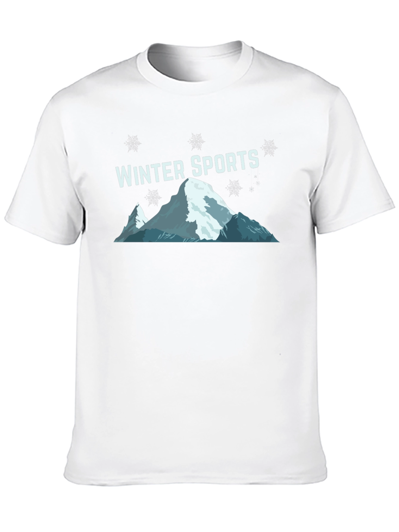 Winter Sports Graphic Tee - Black Cotton T-Shirt