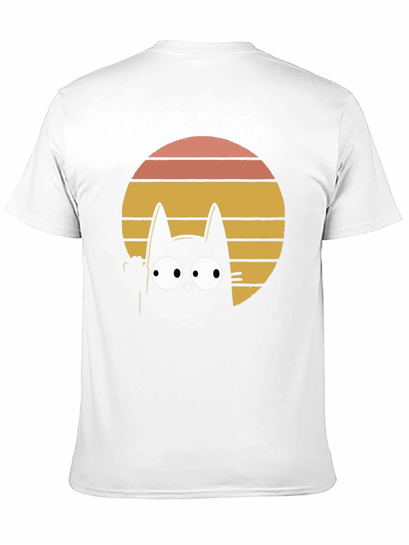 Retro Cat Graphic T-Shirt - Black