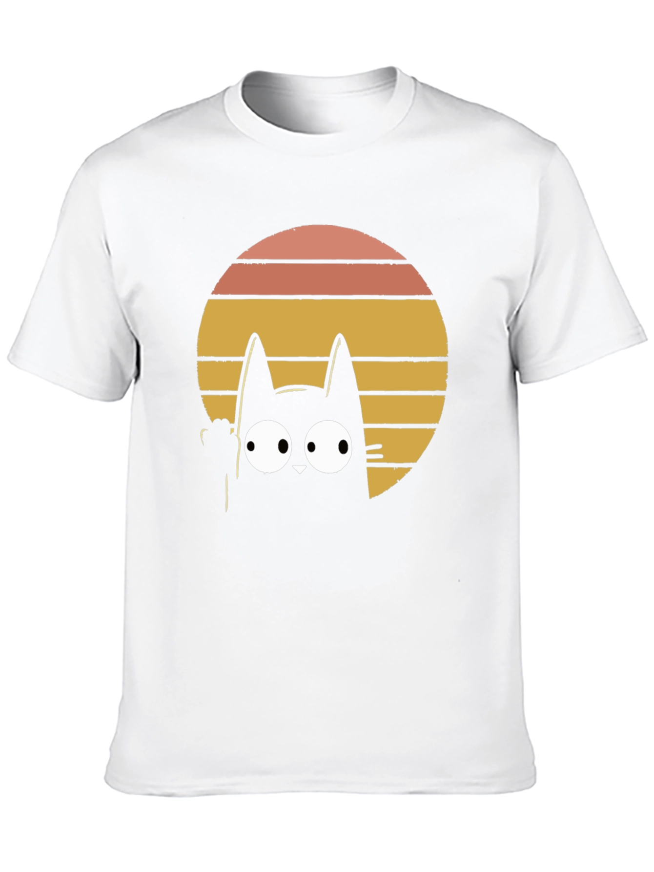 Retro Cat Graphic T-Shirt - Black