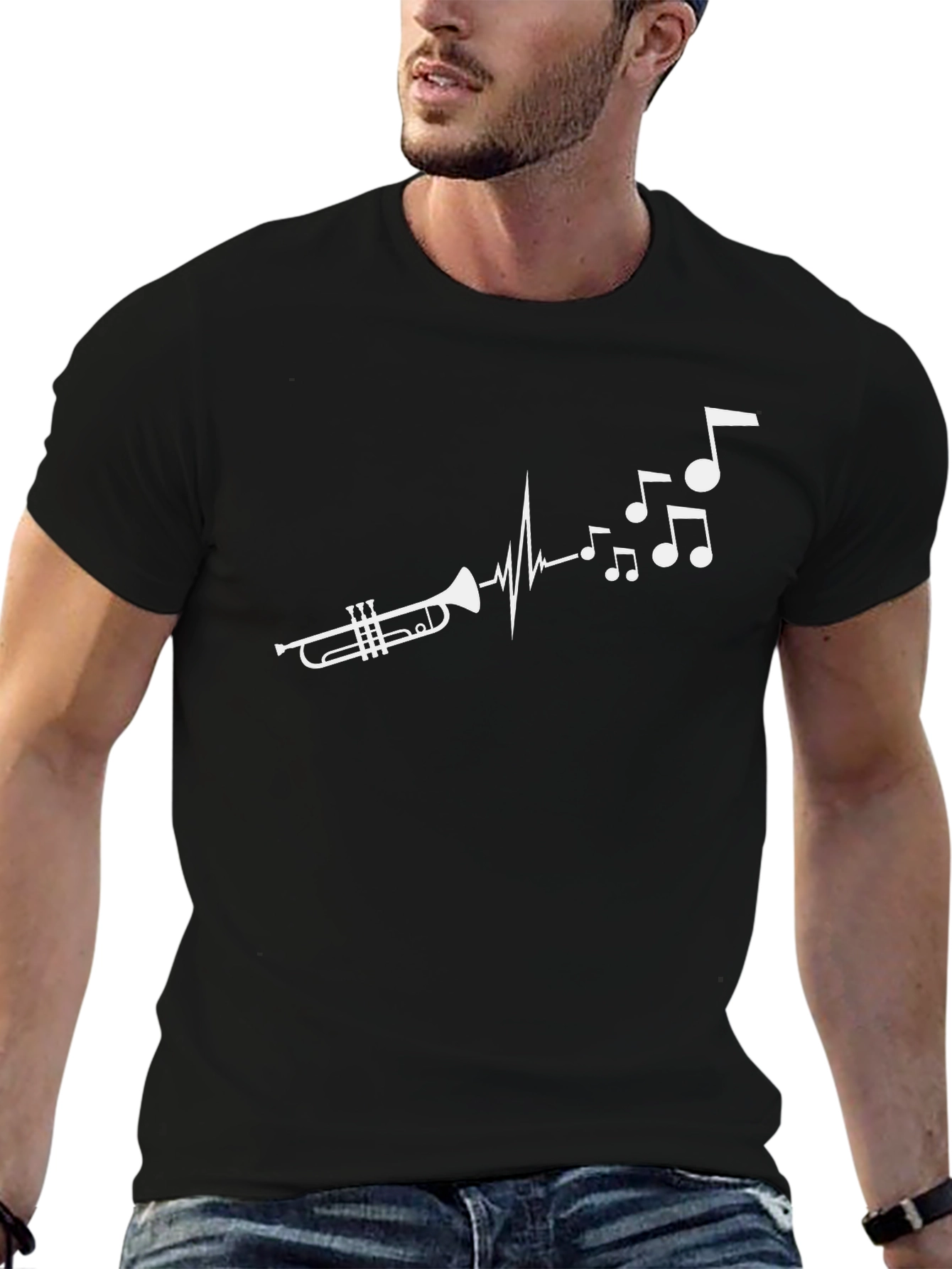 Trumpet Music Heartbeat T-Shirt - Musician Graphic Tee