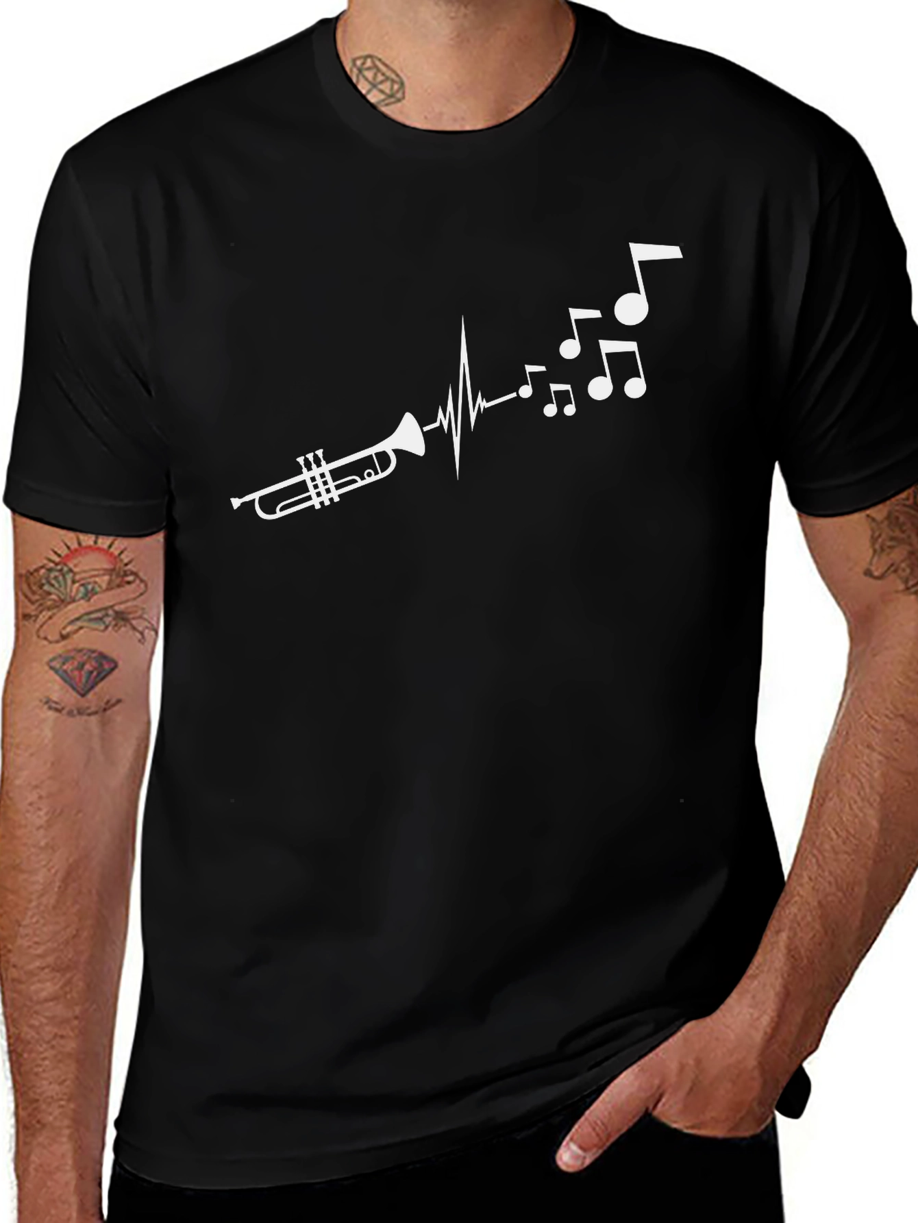 Trumpet Music Heartbeat T-Shirt - Musician Graphic Tee