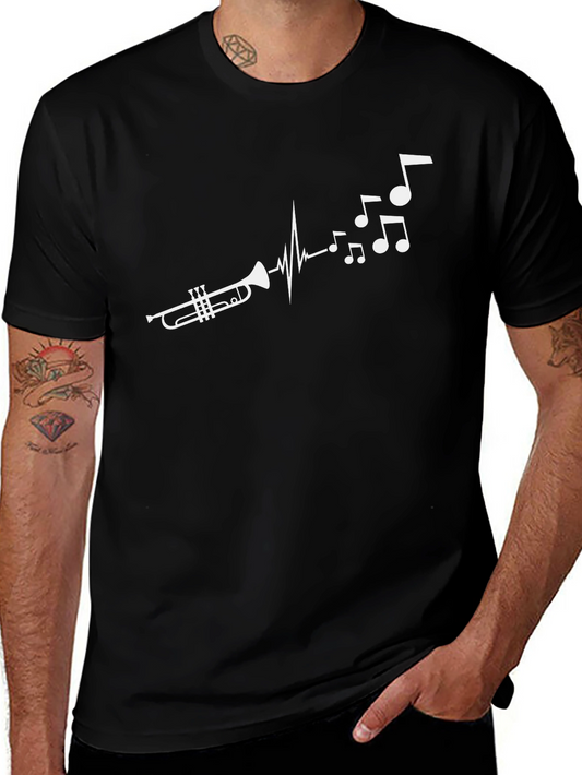 Trumpet Music Heartbeat T-Shirt - Musician Graphic Tee