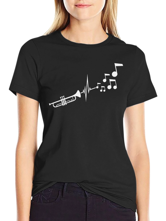 Trumpet Music Heartbeat T-Shirt - Musician Graphic Tee
