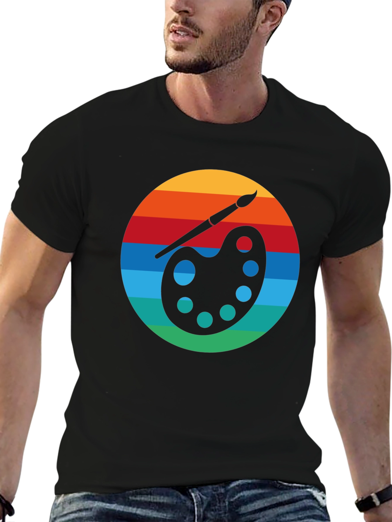Retro Artist Palette Graphic T-Shirt