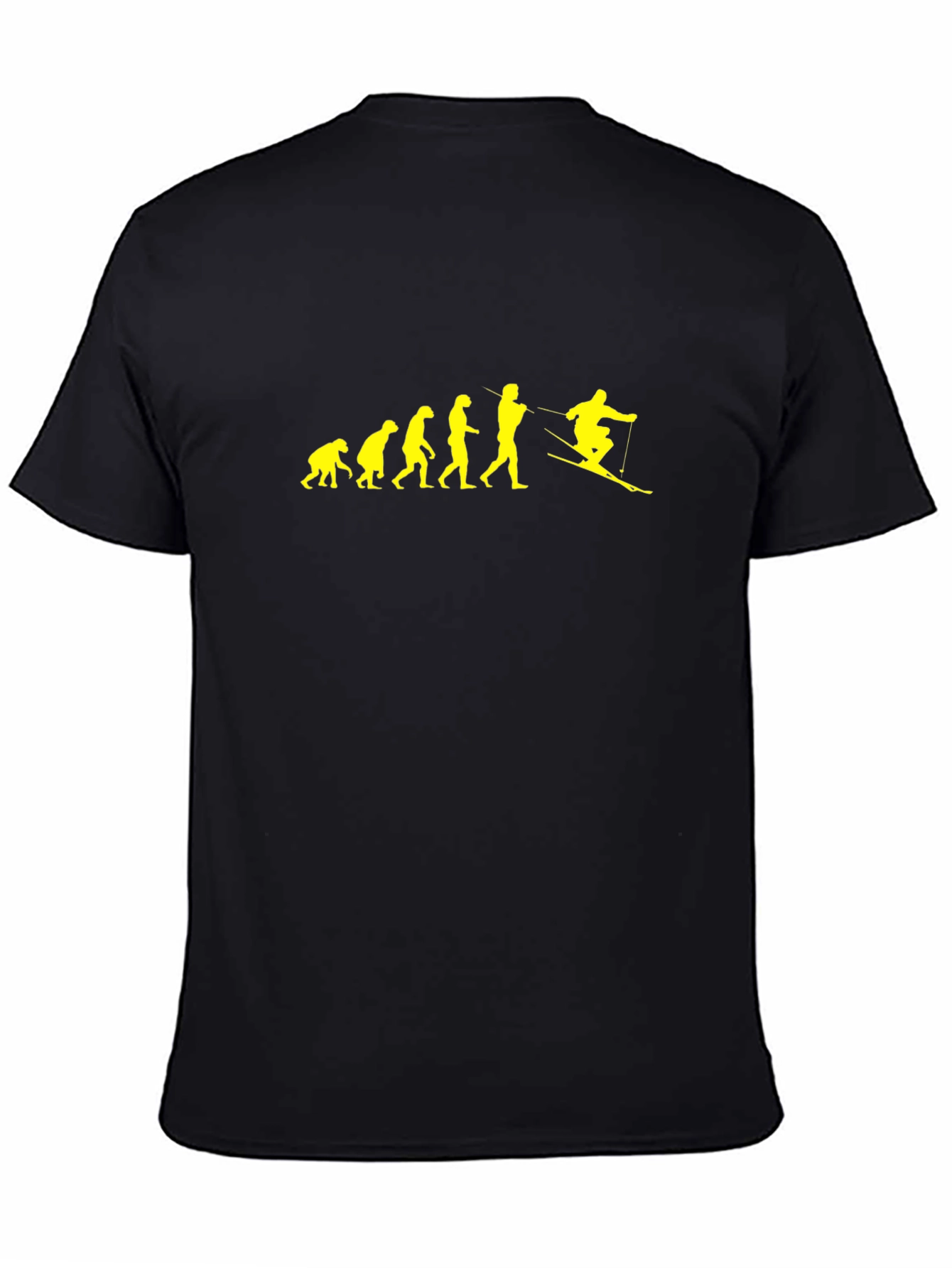 Evolution of Skiing T-Shirt - Black Cotton Tee