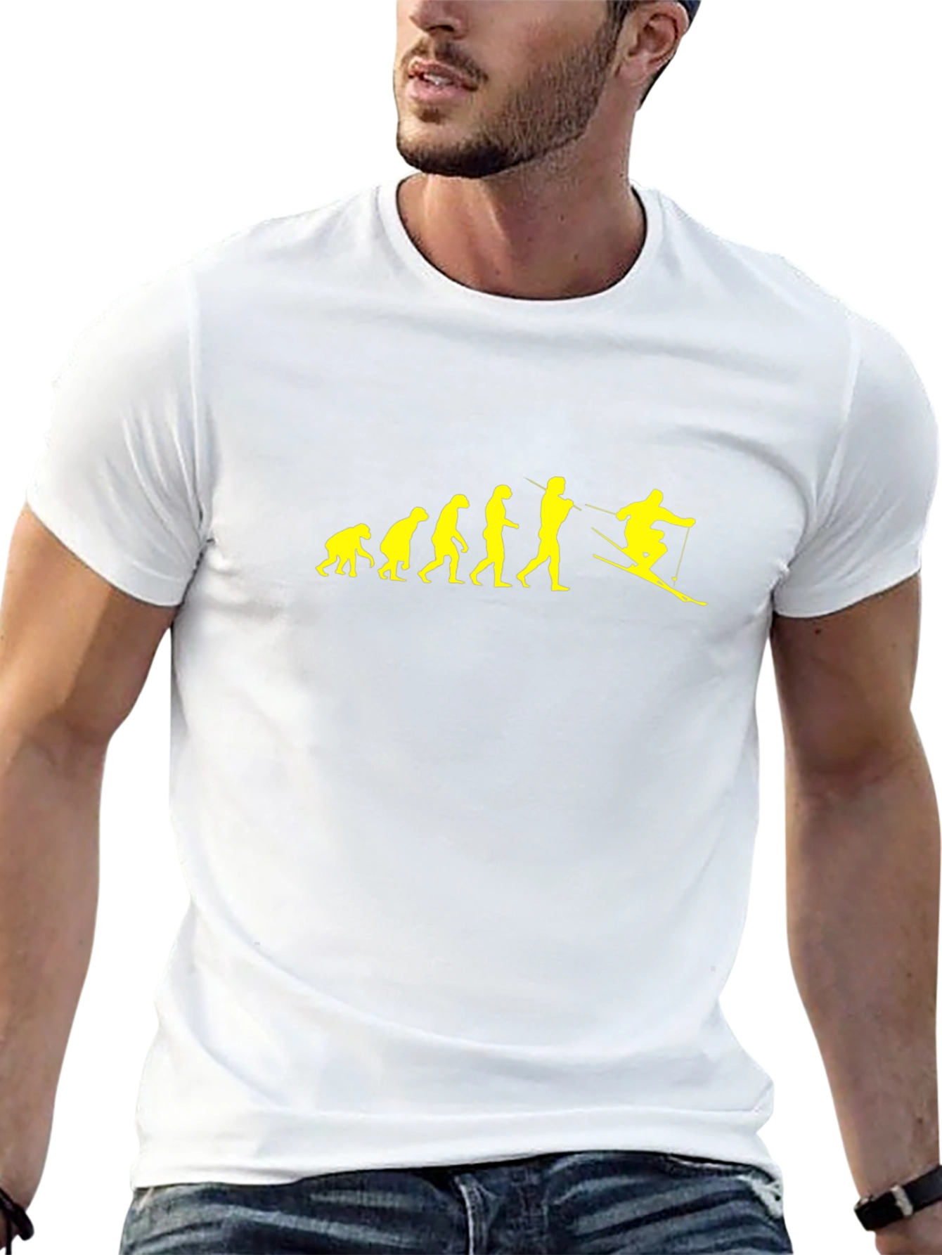 Evolution of Skiing T-Shirt - Black Cotton Tee