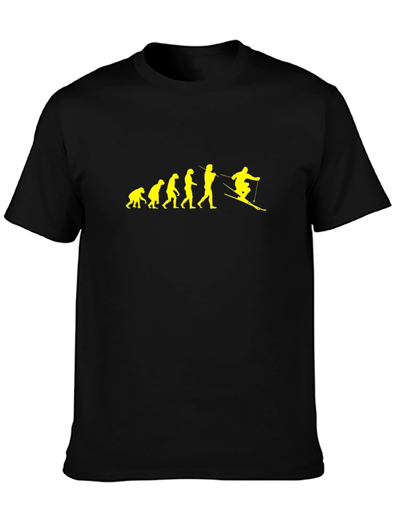 Evolution of Skiing T-Shirt - Black Cotton Tee