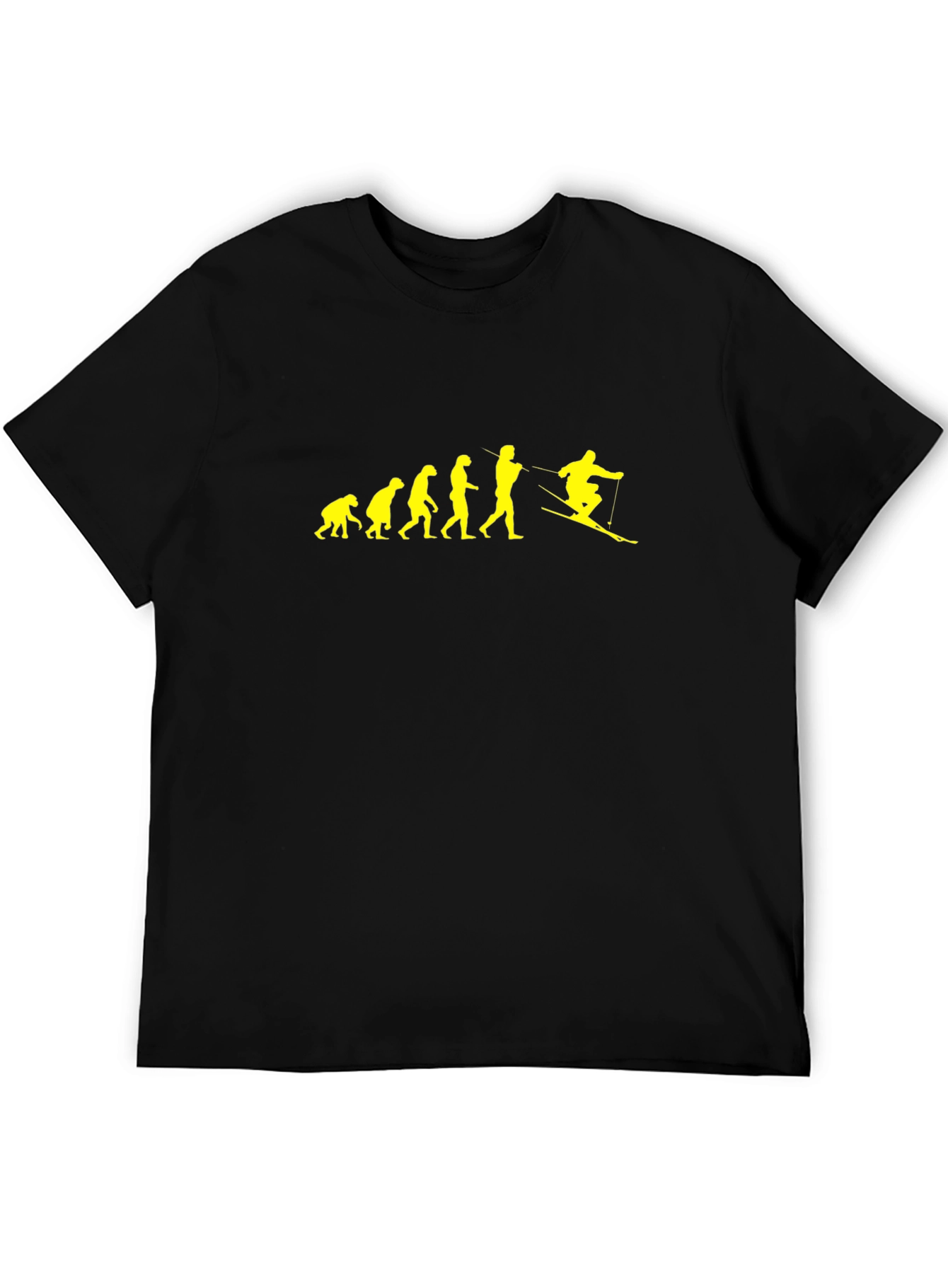 Evolution of Skiing T-Shirt - Black Cotton Tee