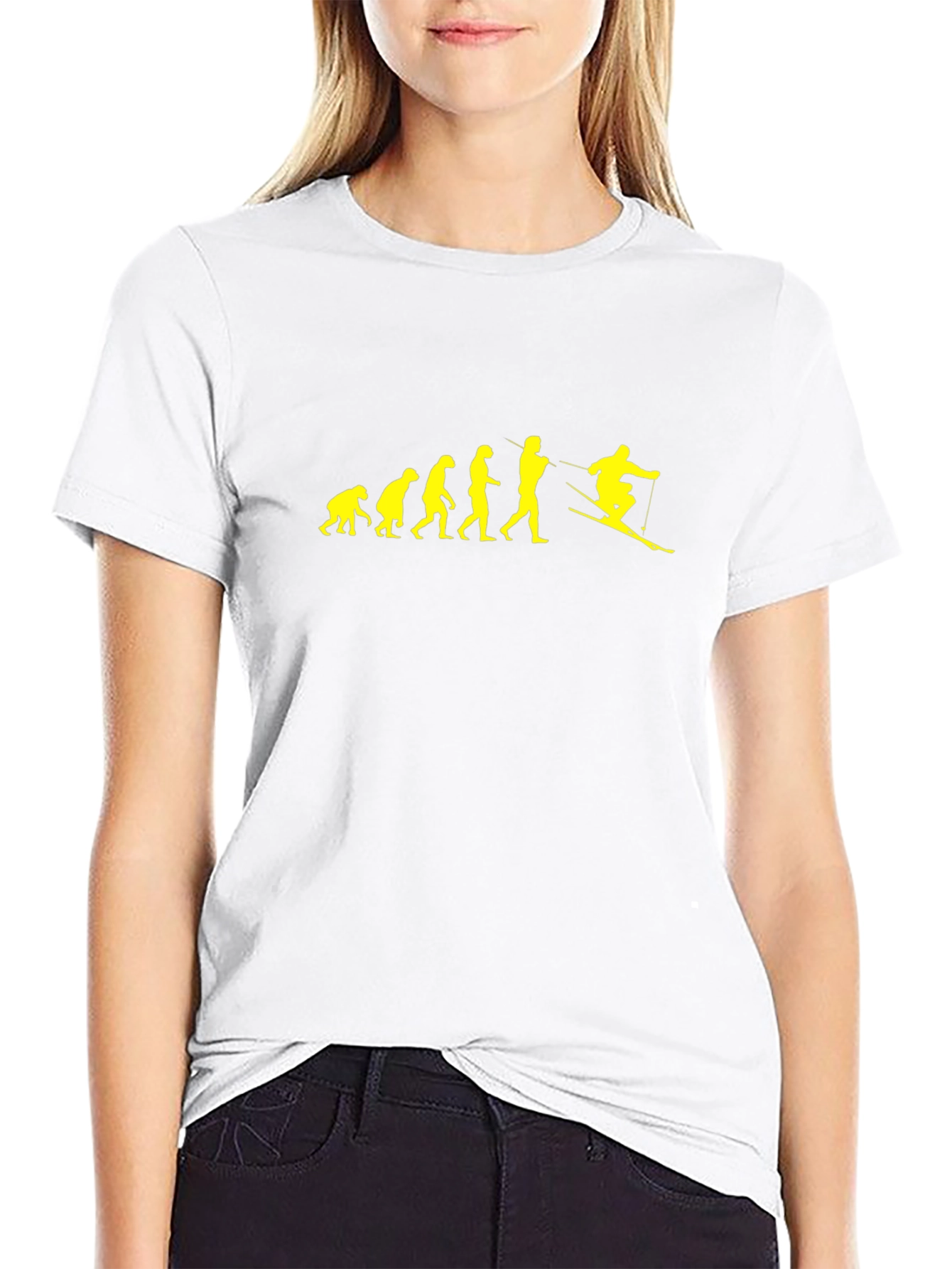Evolution of Skiing T-Shirt - Black Cotton Tee