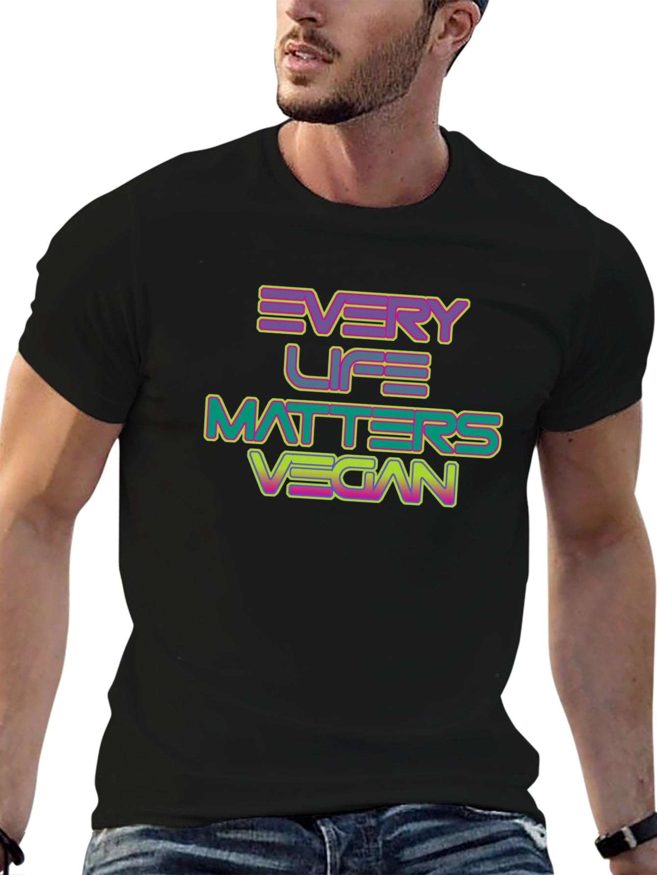 Every Life Matters Vegan T-Shirt - Black