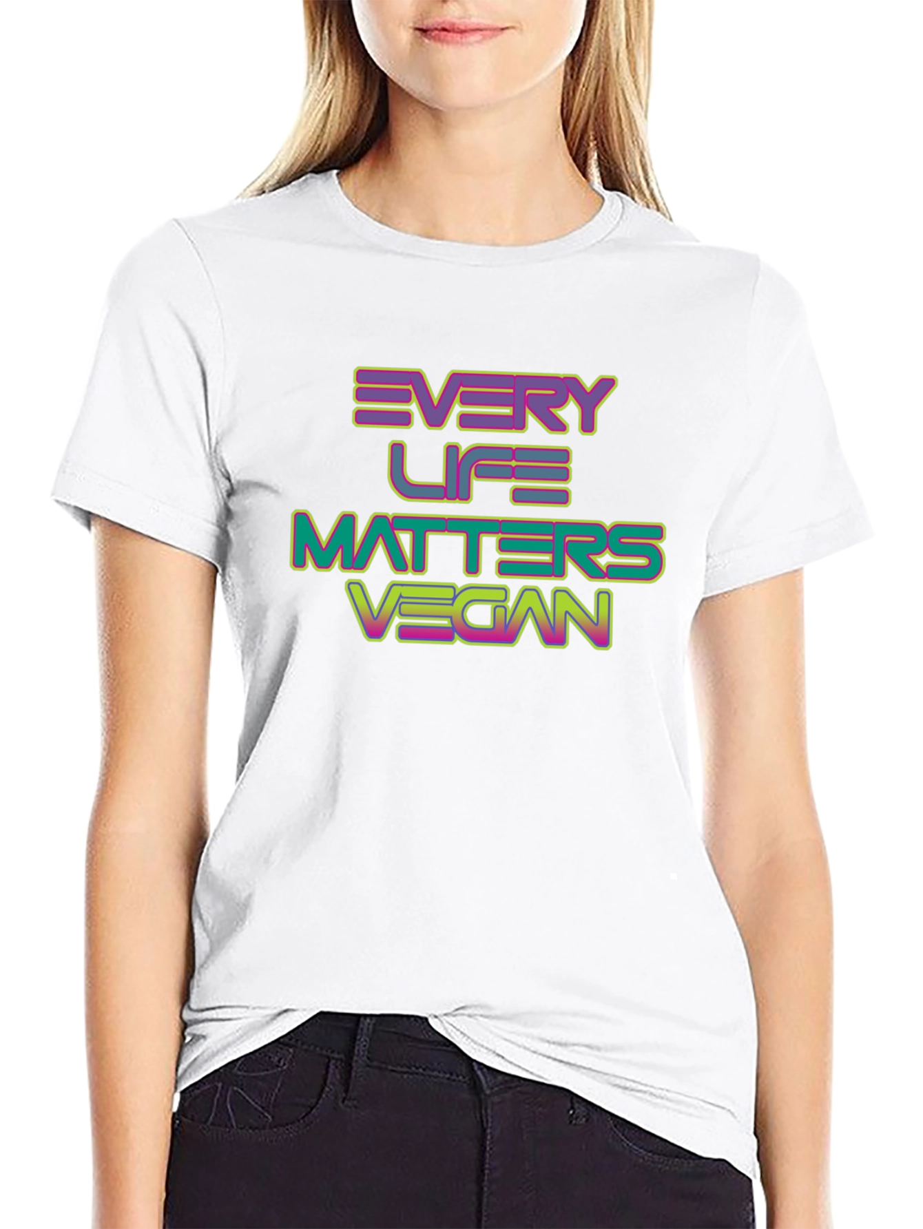 Every Life Matters Vegan T-Shirt - Black