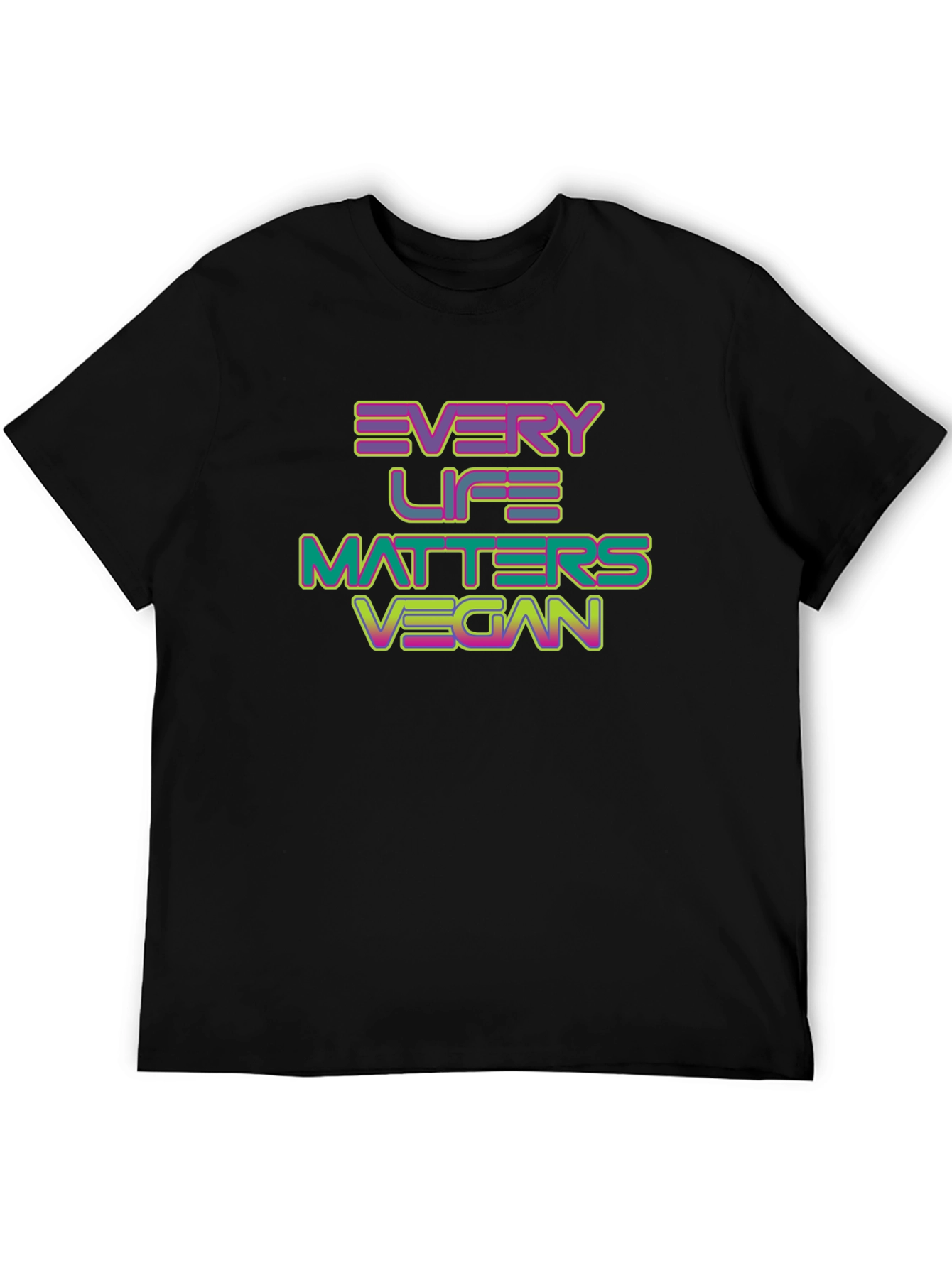 Every Life Matters Vegan T-Shirt - Black