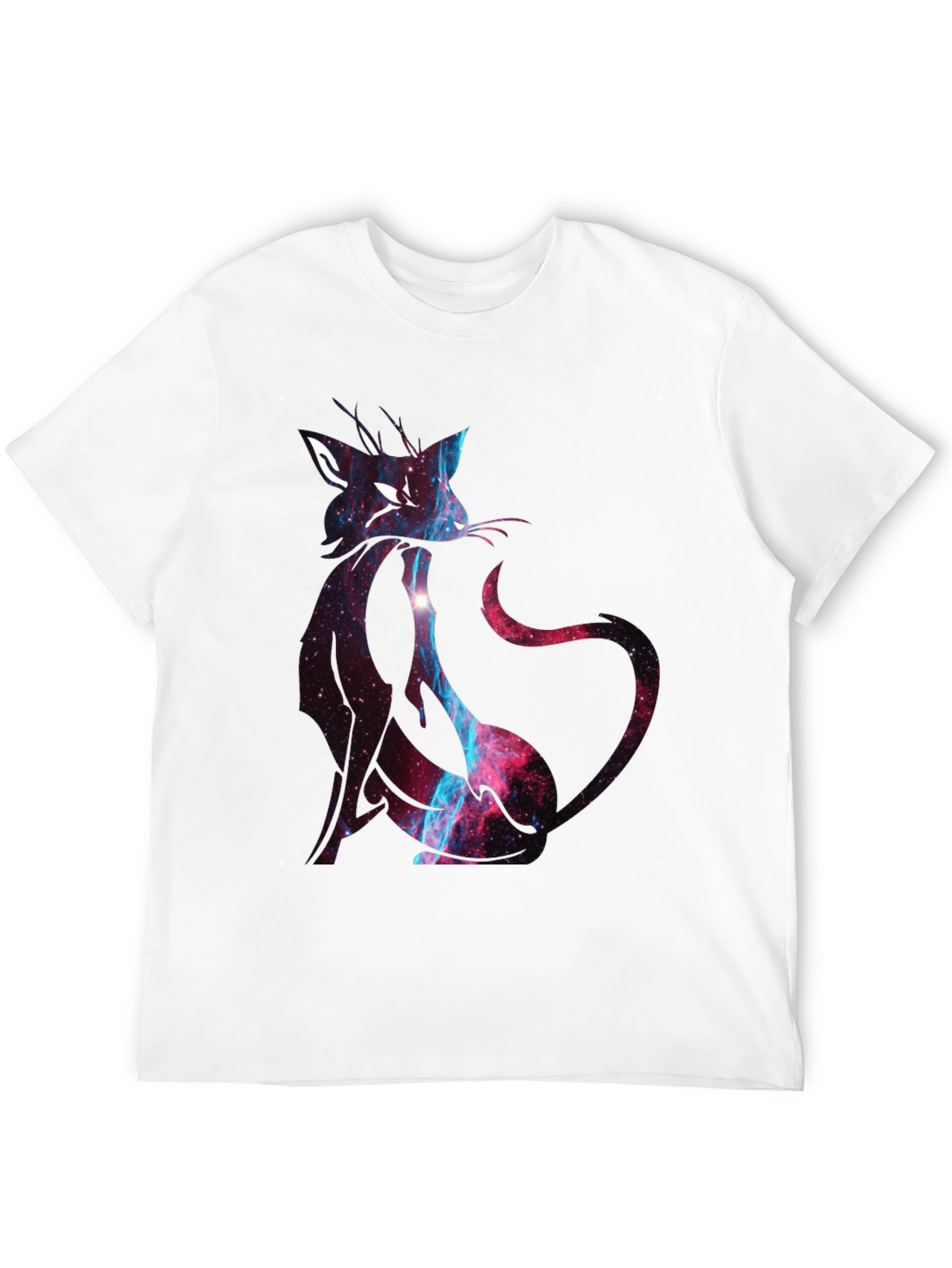 Galaxy Cat Graphic Black T-Shirt