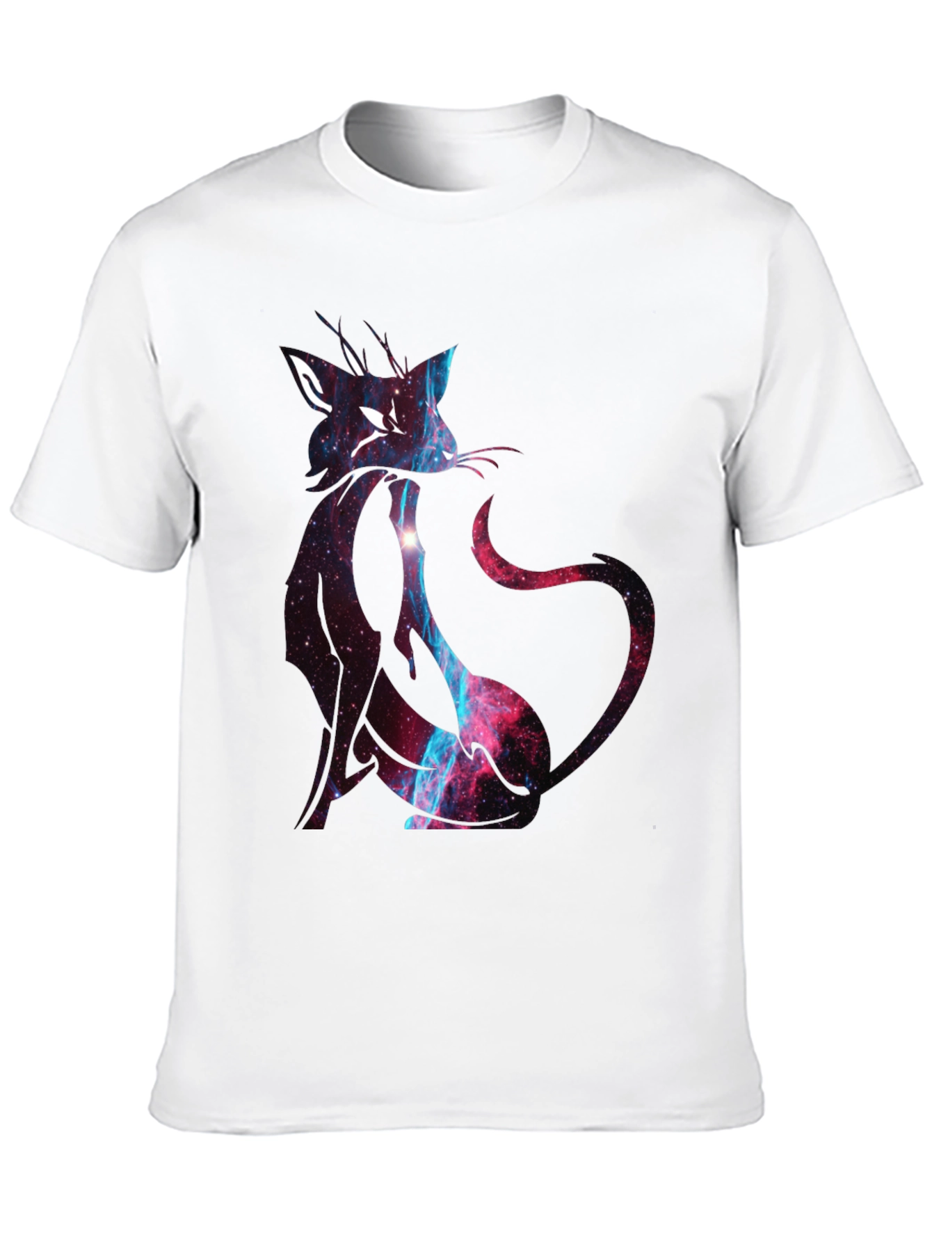 Galaxy Cat Graphic Black T-Shirt