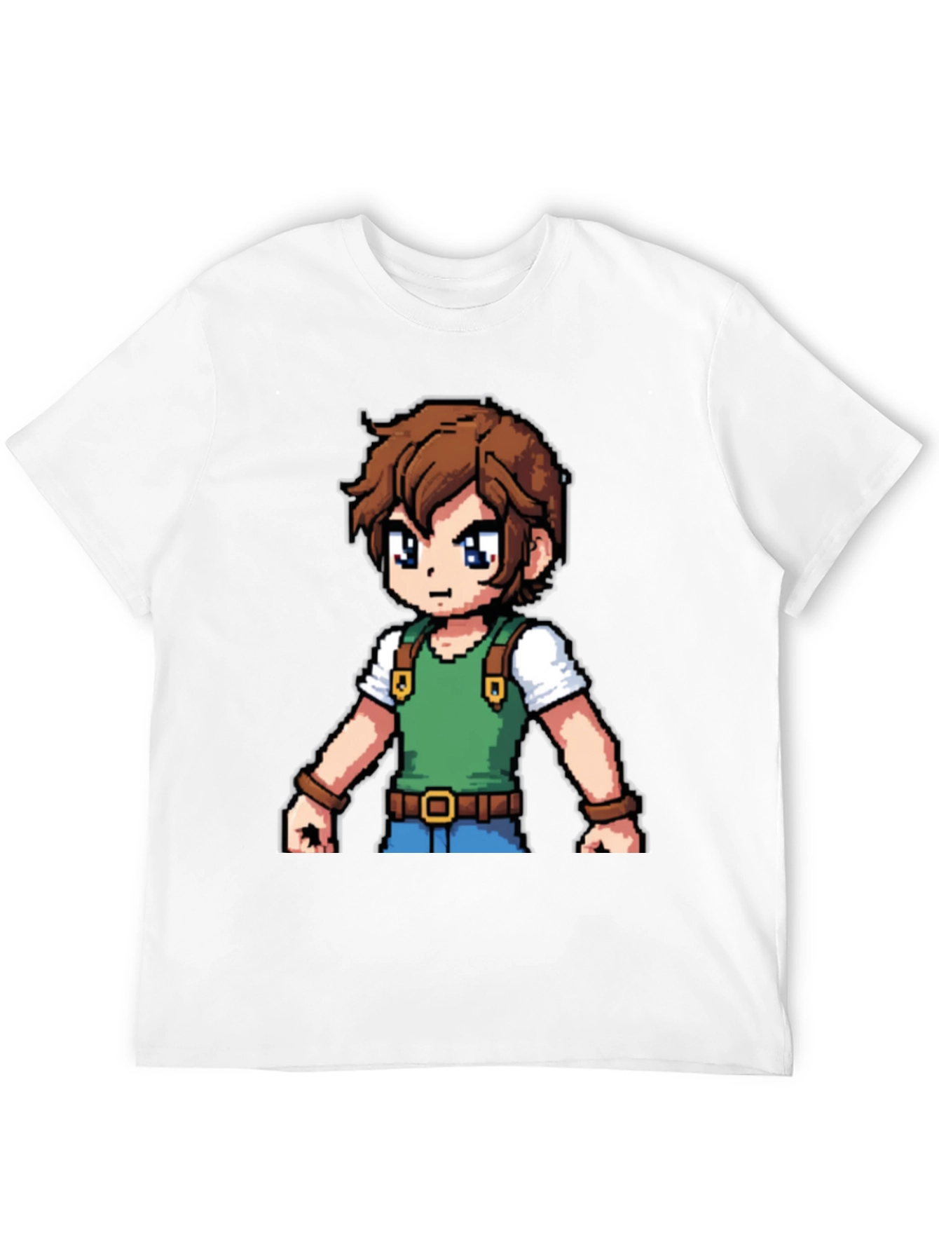Retro Pixel Character Black T-Shirt