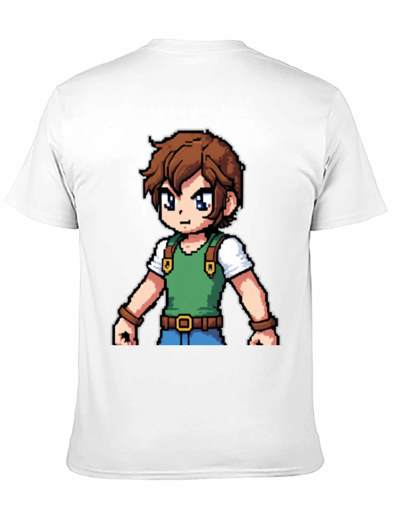 Retro Pixel Character Black T-Shirt