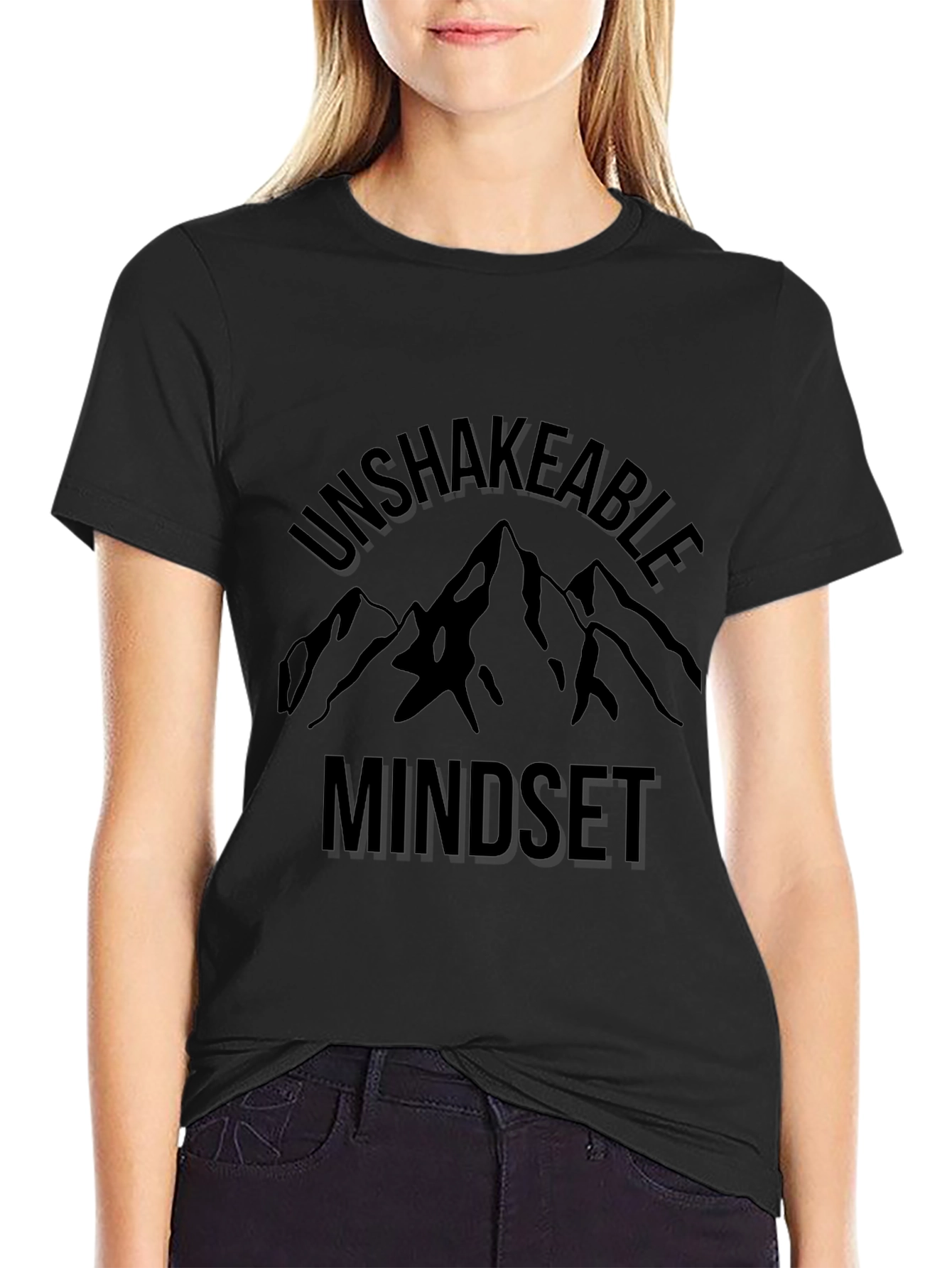 Unshakeable Mindset Mountain Graphic Tee - Black