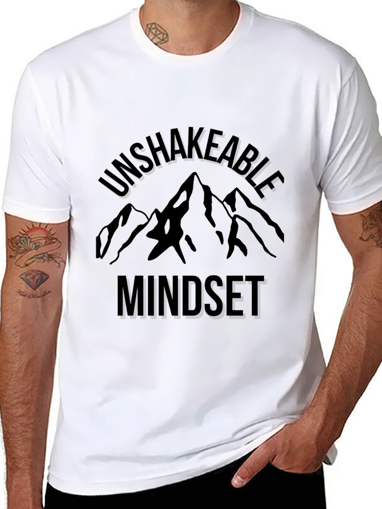 Unshakeable Mindset Mountain Graphic Tee - Black