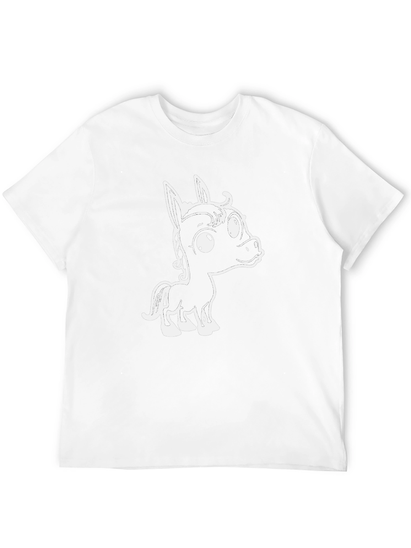 Cartoon Horse Graphic Tee - Black