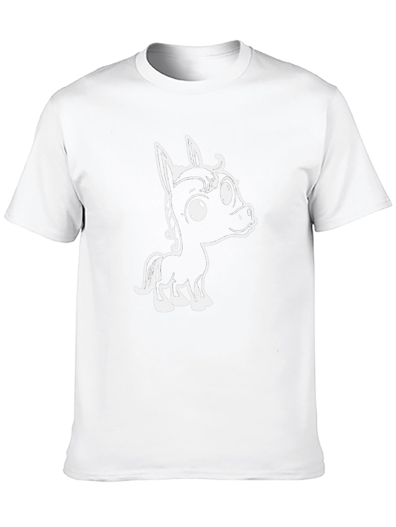 Cartoon Horse Graphic Tee - Black
