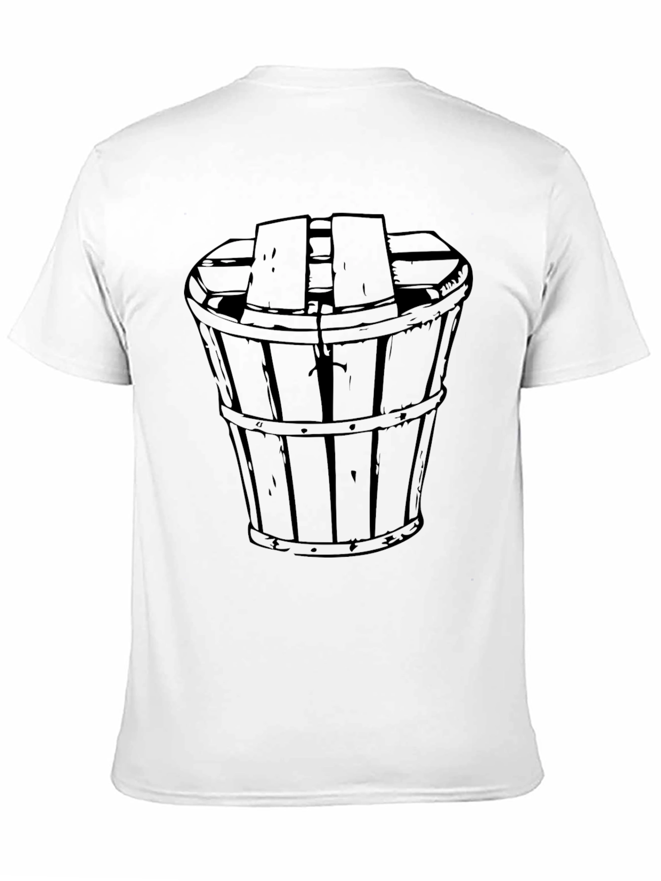 Mens Black T-Shirt with Barrel Graphic Print