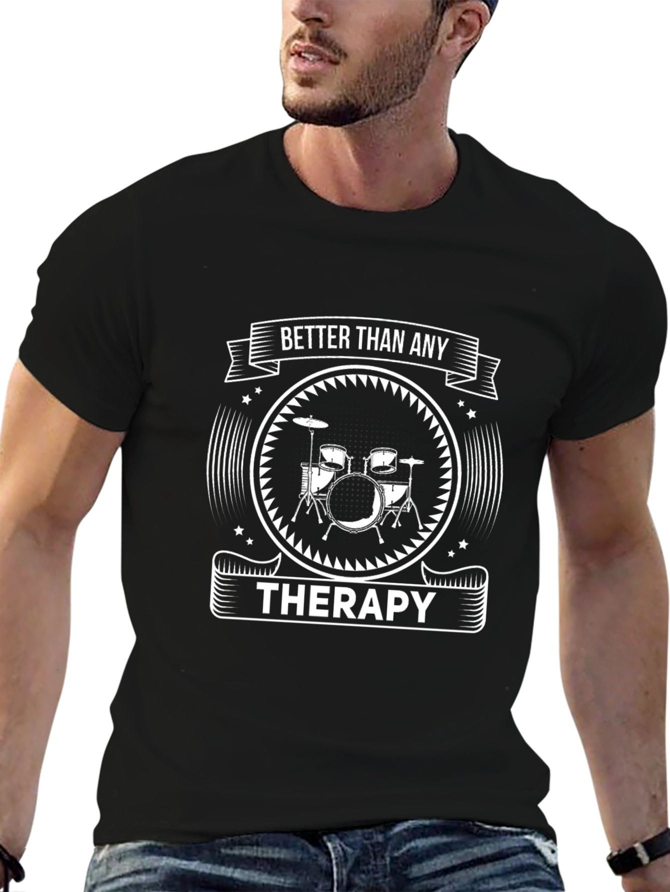 Drummer Therapy T-Shirt - Music Lover Gift