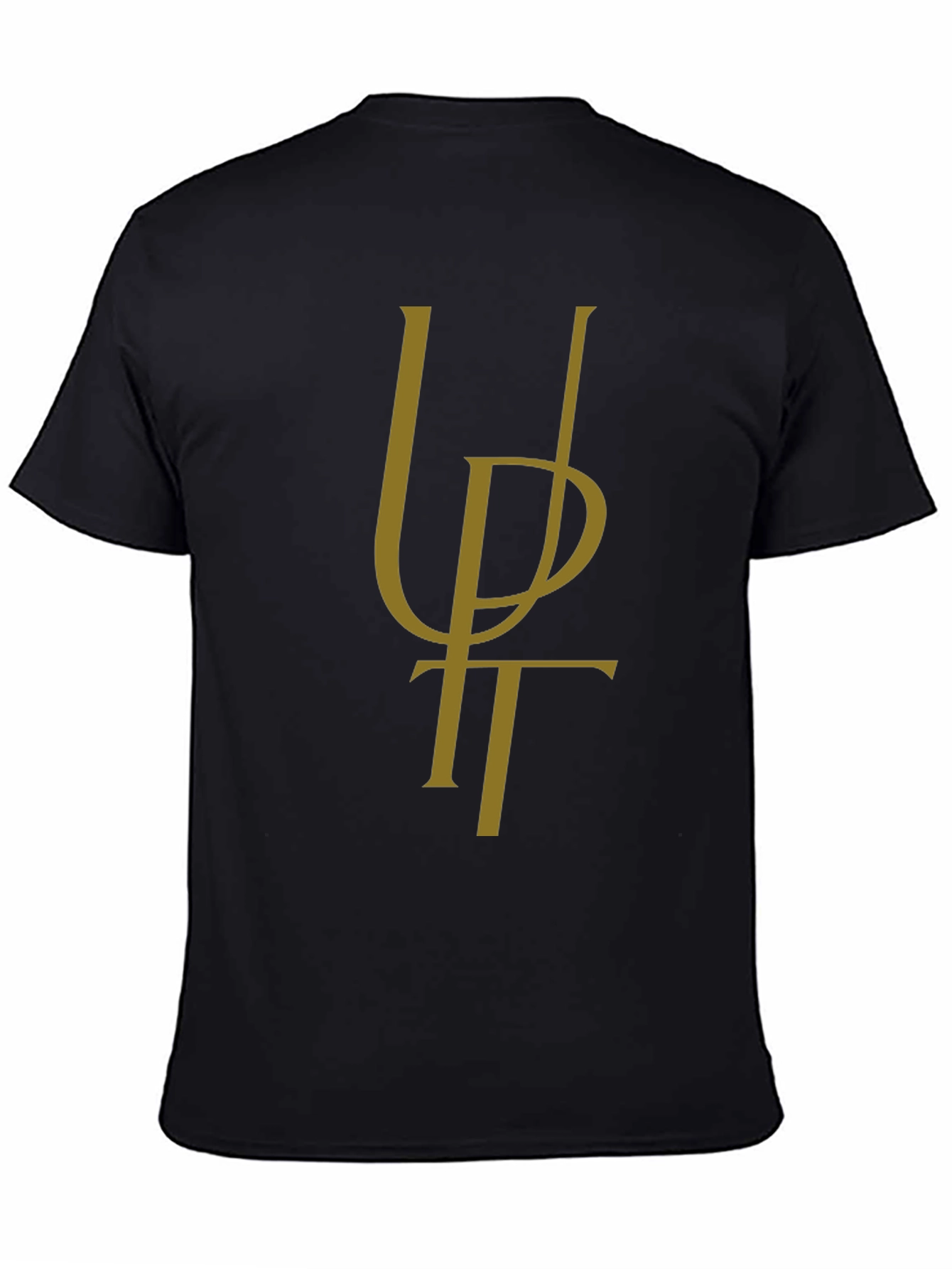 Stylish Black Graphic Tee - Unique Letter Design