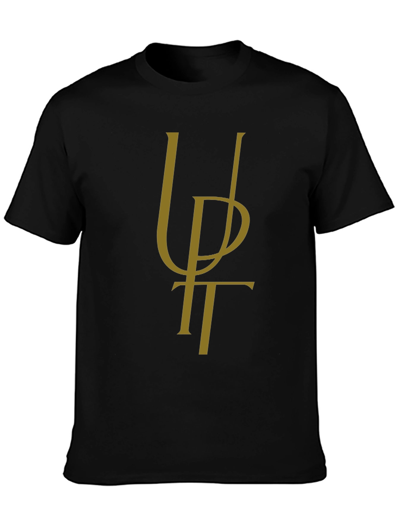 Stylish Black Graphic Tee - Unique Letter Design