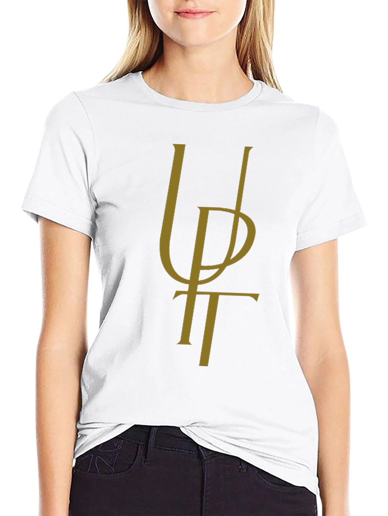Stylish Black Graphic Tee - Unique Letter Design