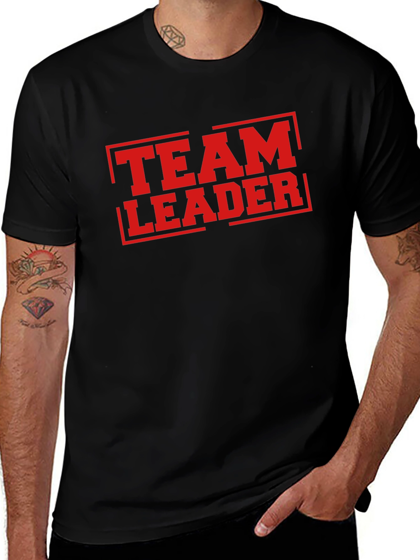 Team Leader T-Shirt - Bold Red Graphic Print