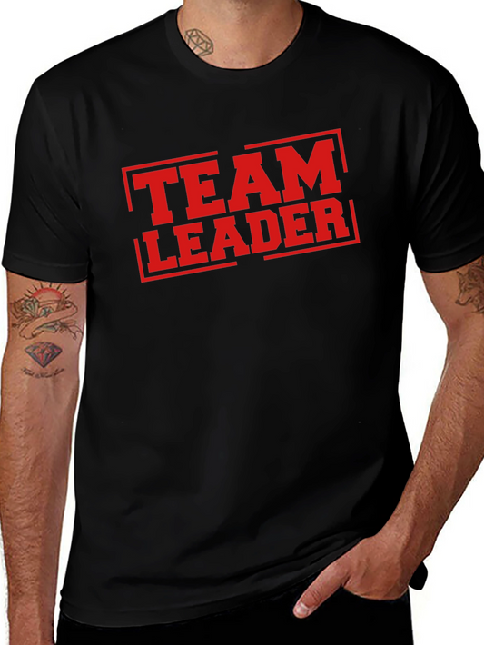 Team Leader T-Shirt - Bold Red Graphic Print