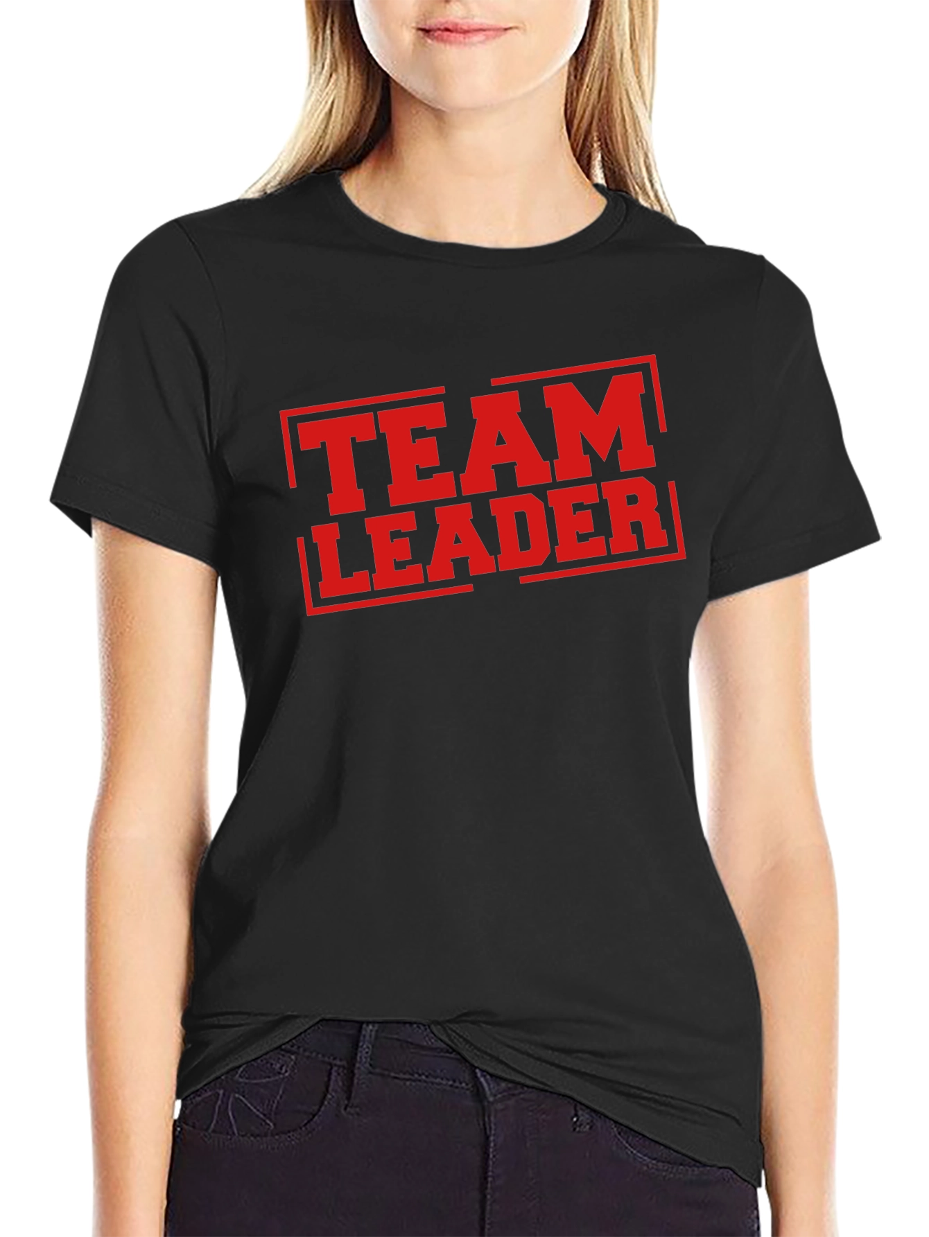 Team Leader T-Shirt - Bold Red Graphic Print