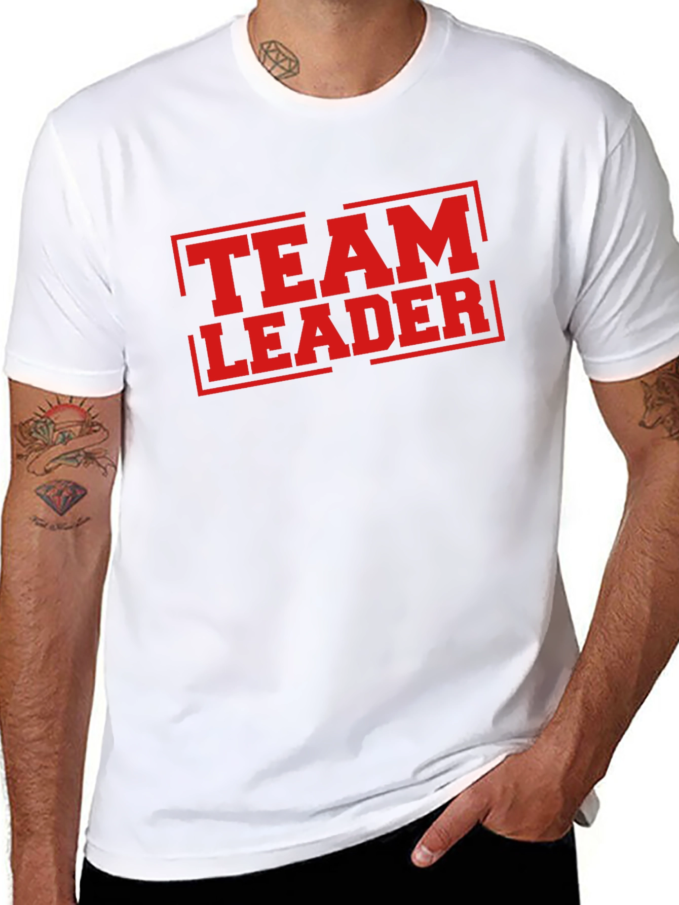 Team Leader T-Shirt - Bold Red Graphic Print