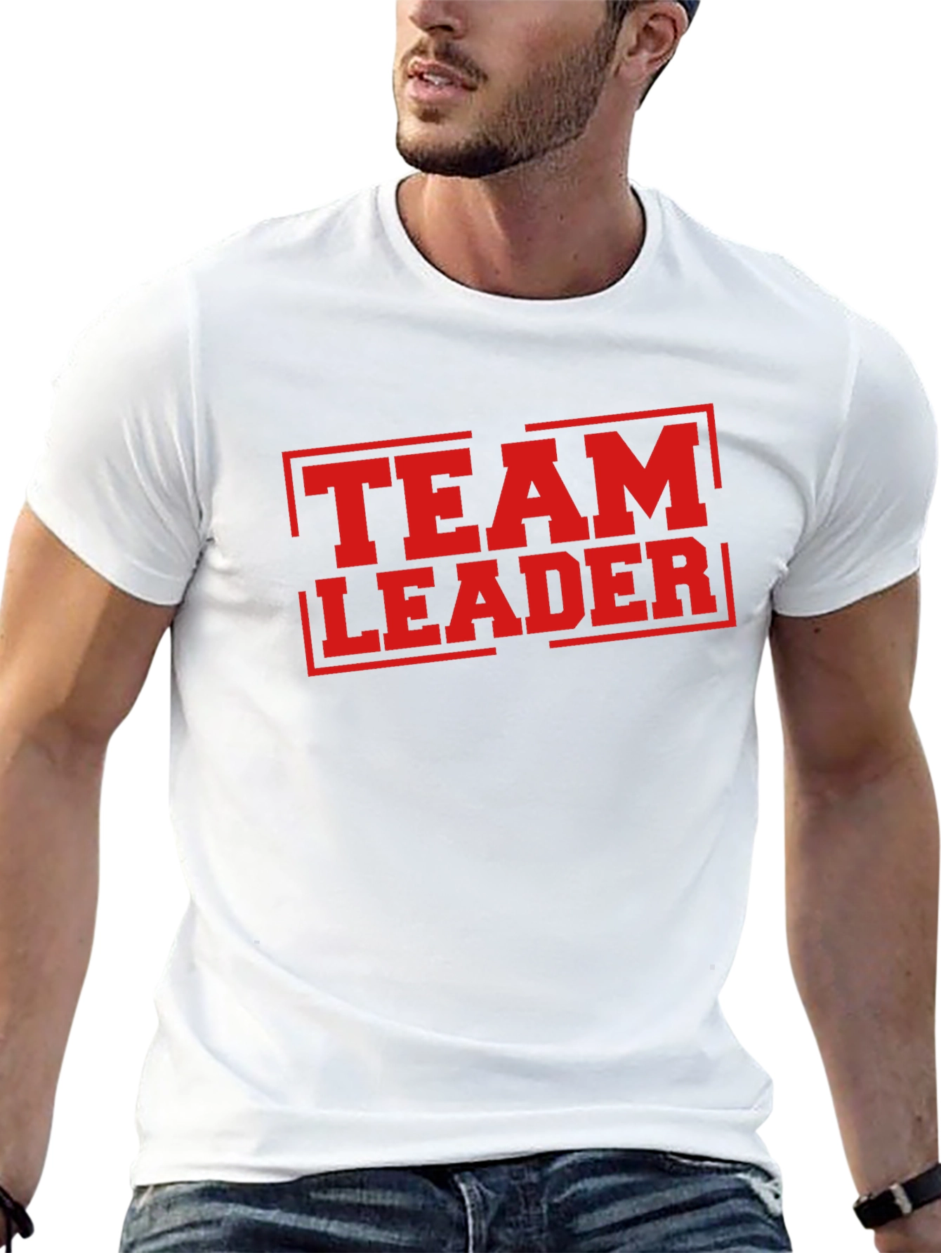 Team Leader T-Shirt - Bold Red Graphic Print