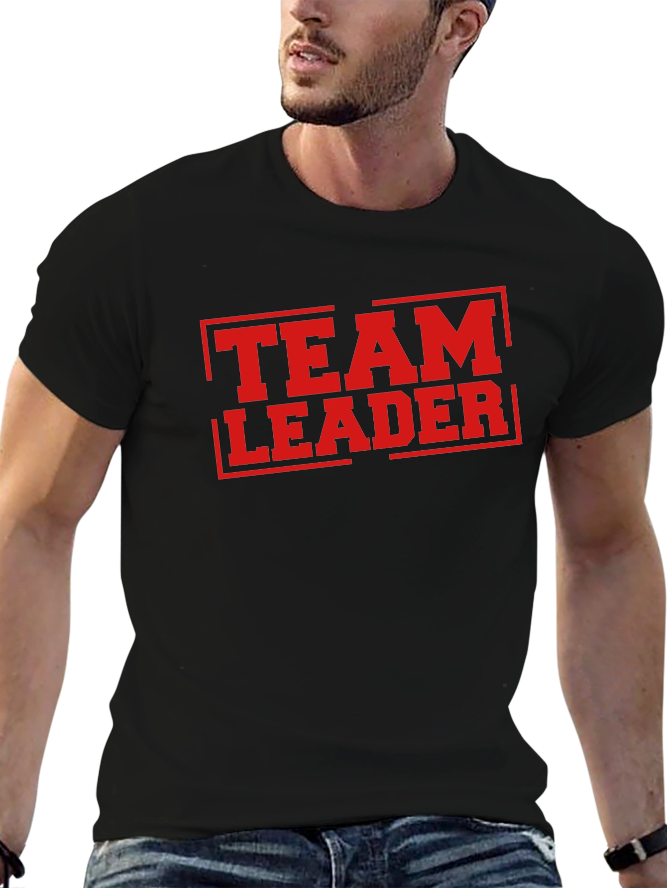 Team Leader T-Shirt - Bold Red Graphic Print
