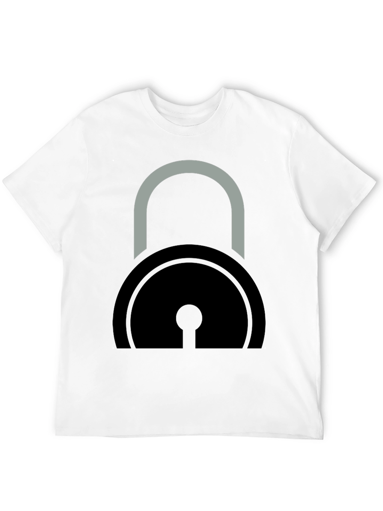 Black T-Shirt with Padlock Graphic