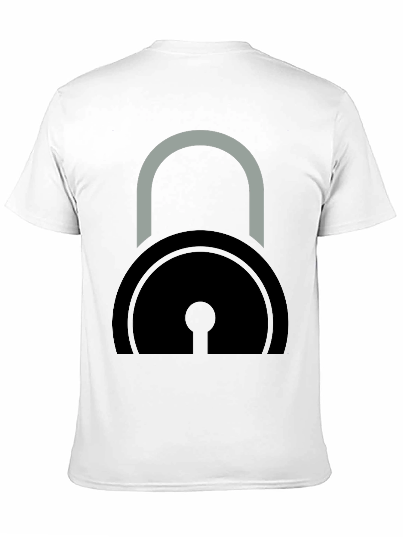 Black T-Shirt with Padlock Graphic