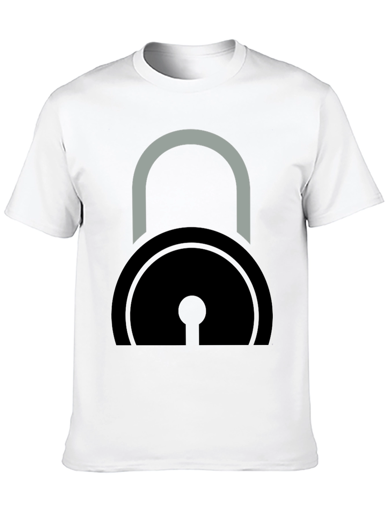 Black T-Shirt with Padlock Graphic