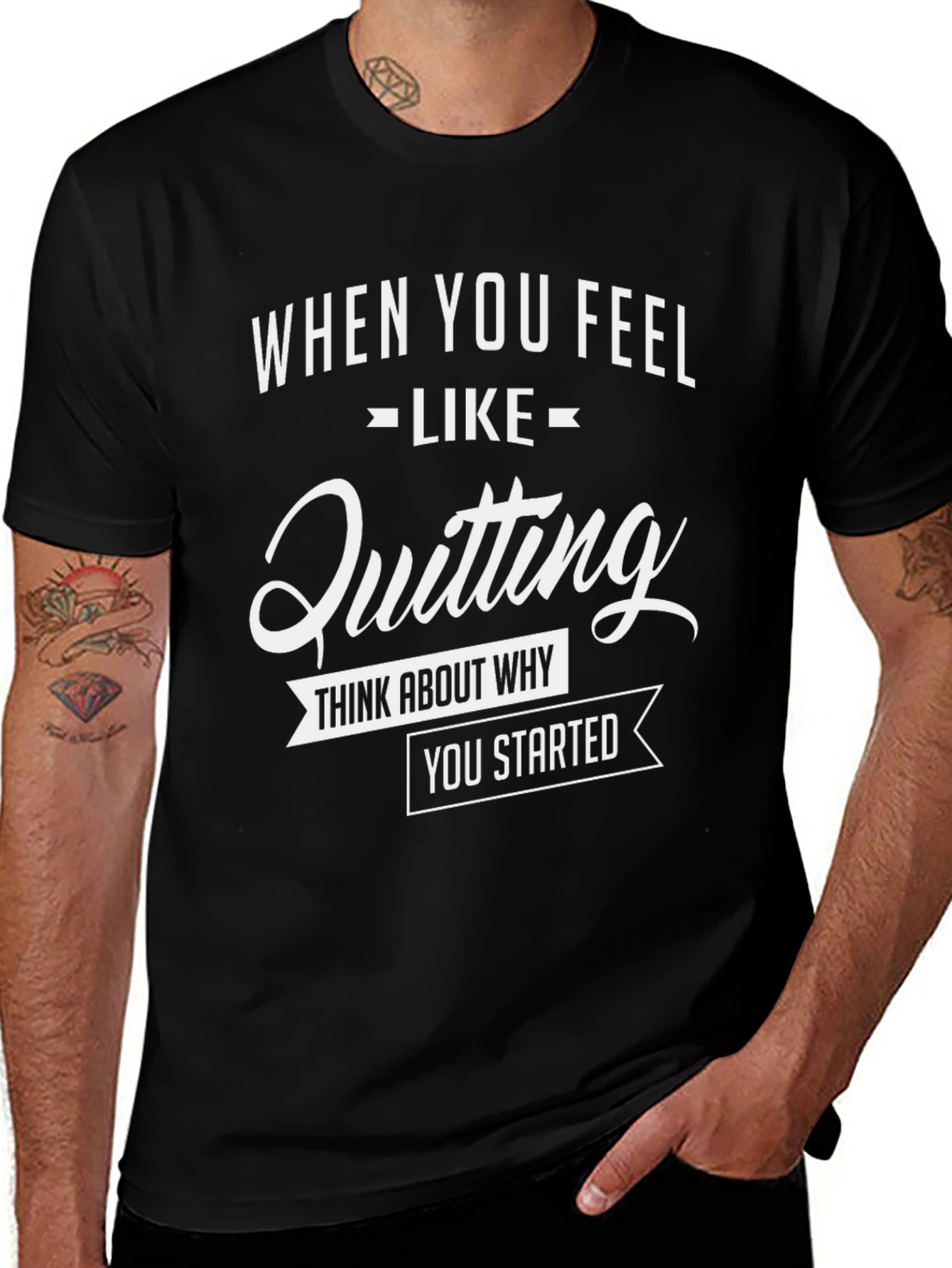 Motivational Graphic Tee - Never Quit