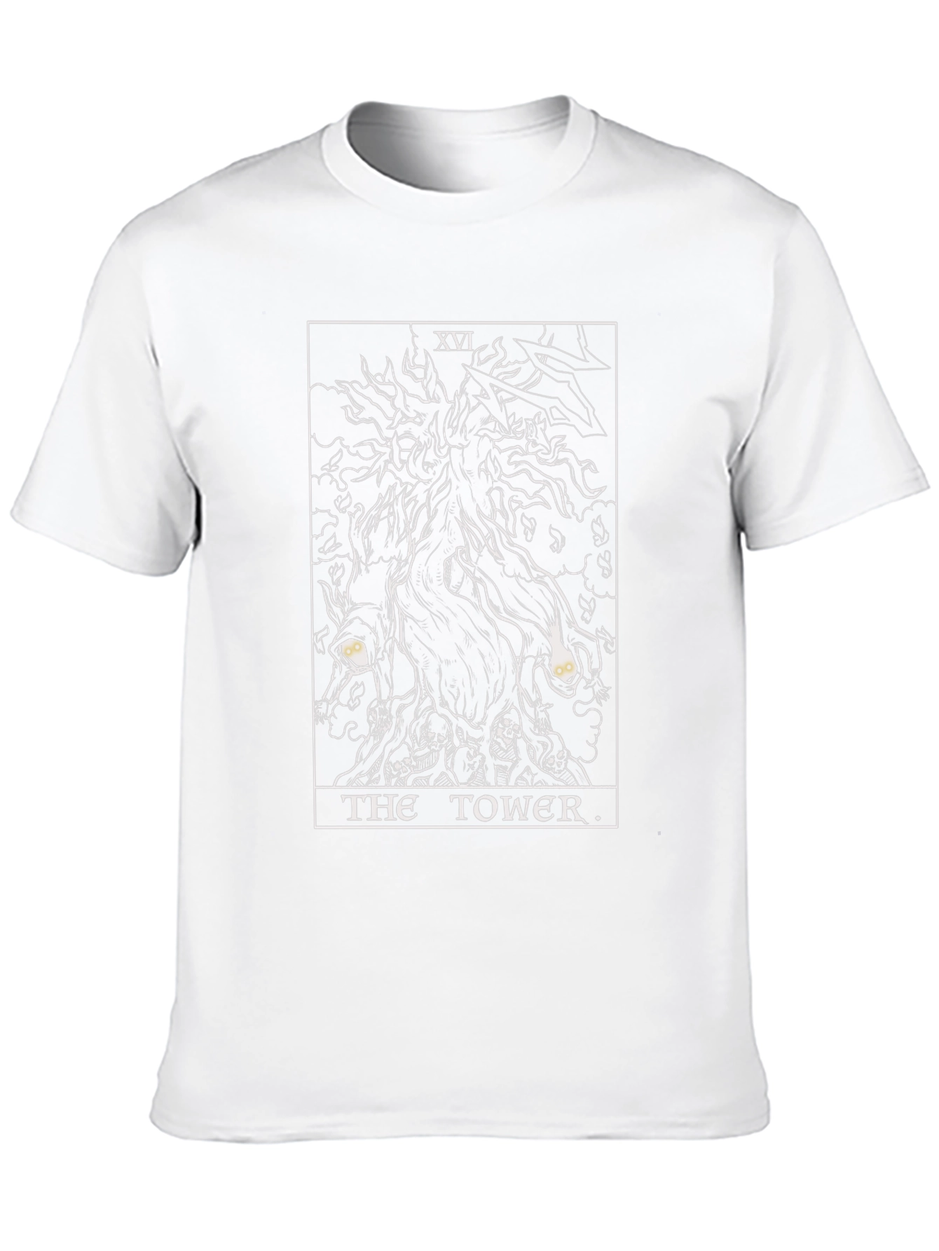 The Tower Tarot Card Graphic T-Shirt - Black
