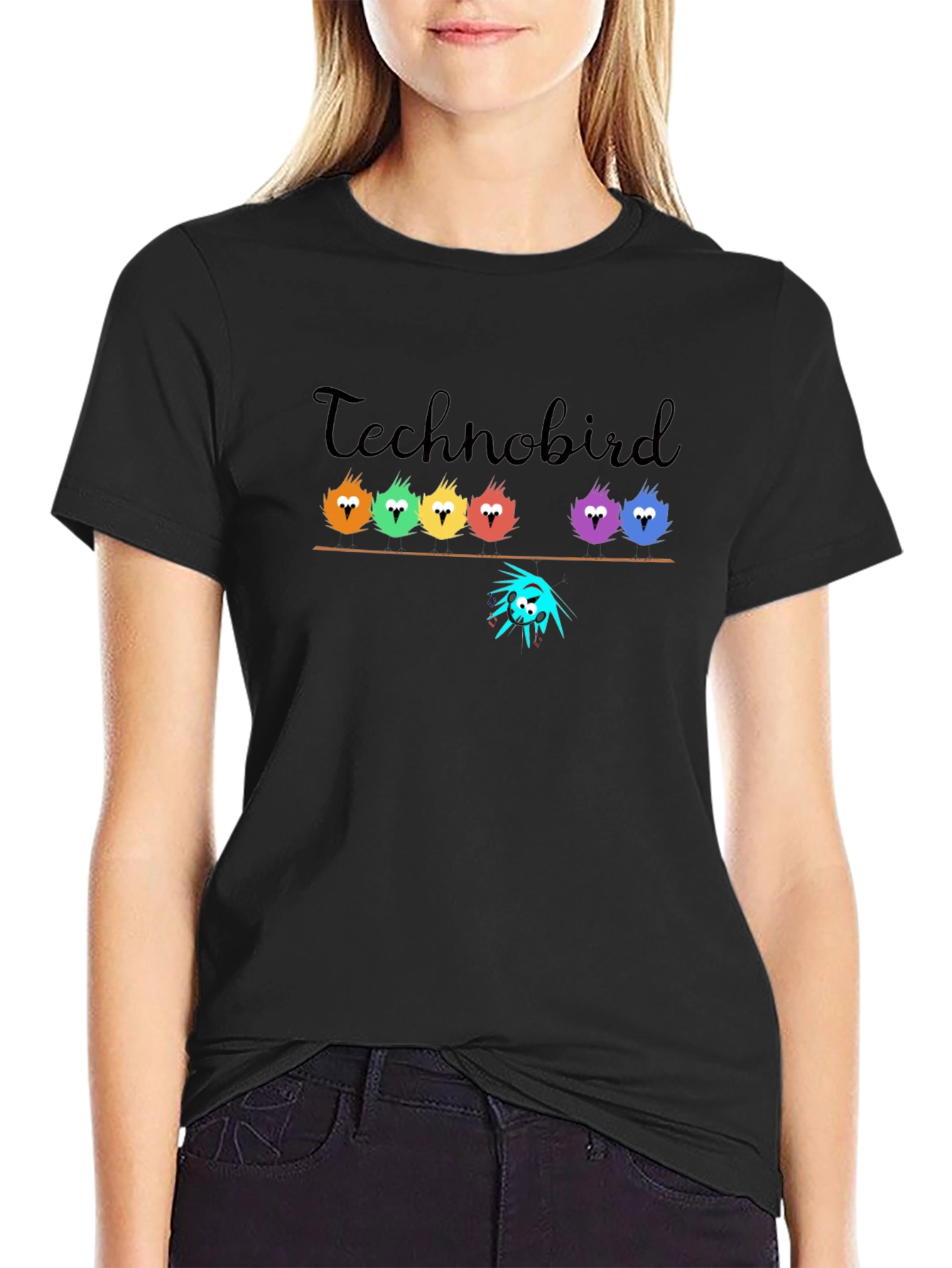 Technobird Graphic T-Shirt - Unique Bird Design